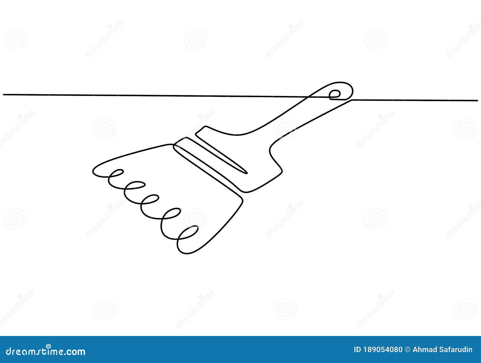 Art Equipment of Paint Brush One Continuous Line Drawing. Types of