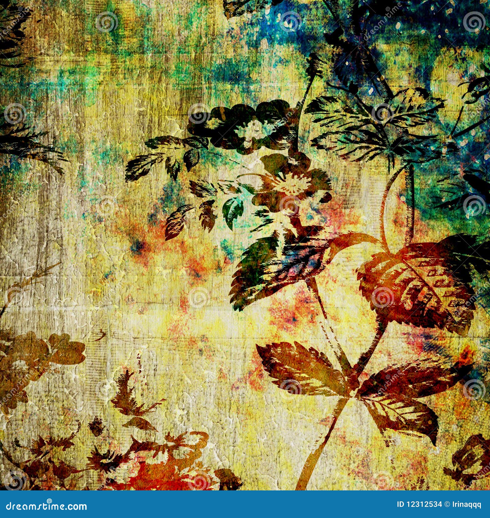 Art floral vintage paper stock photo. Image of floral 12312534