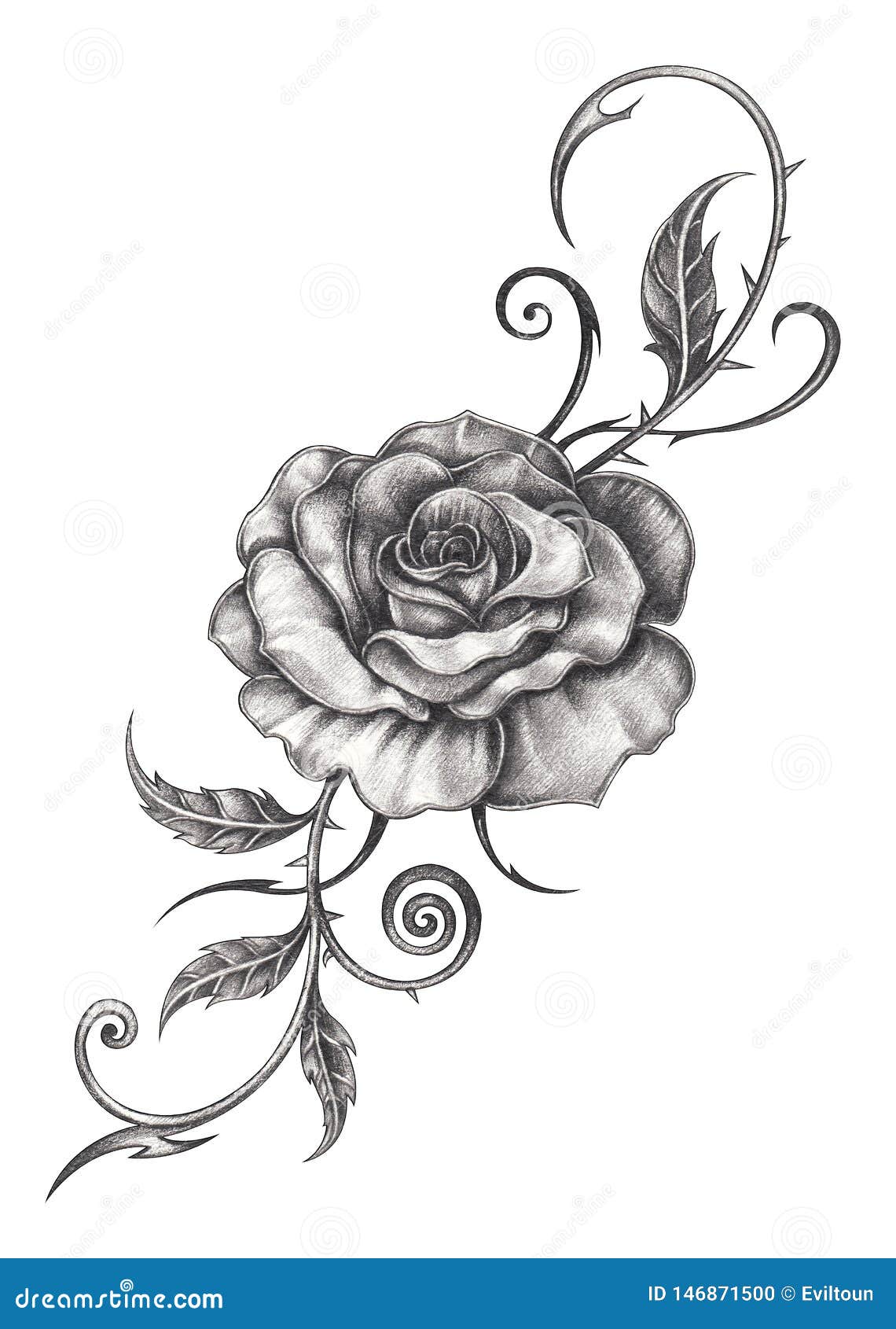 Black rose flower with blots Graffiti tattoo  Stock Illustration  101996109  PIXTA