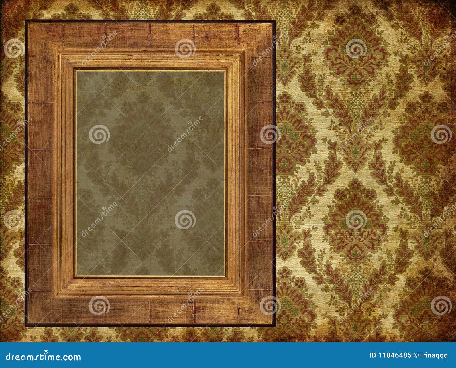Art frame on wallpaper stock illustration. Illustration of historic