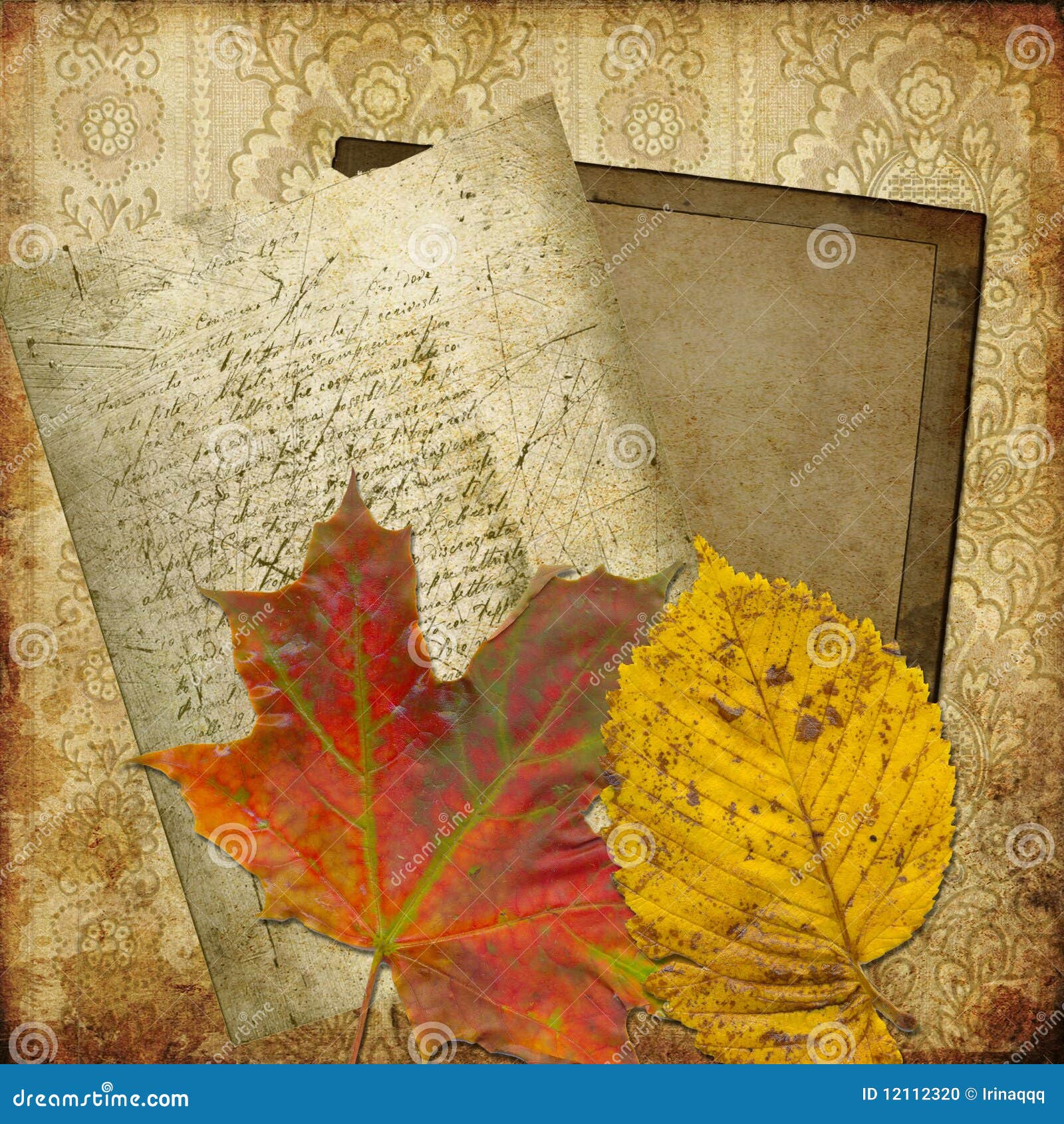 Art frame on wallpaper stock illustration. Illustration of artistic