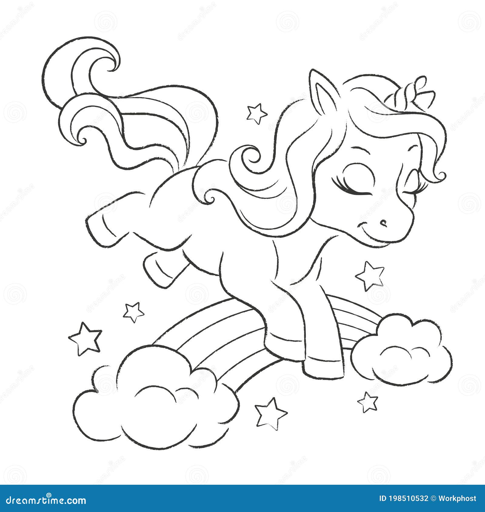 Beautiful Unicorn With Rainbow Mane Sticker  Easy Simple Unicorn Drawing   Free Transparent PNG Clipart Images Download