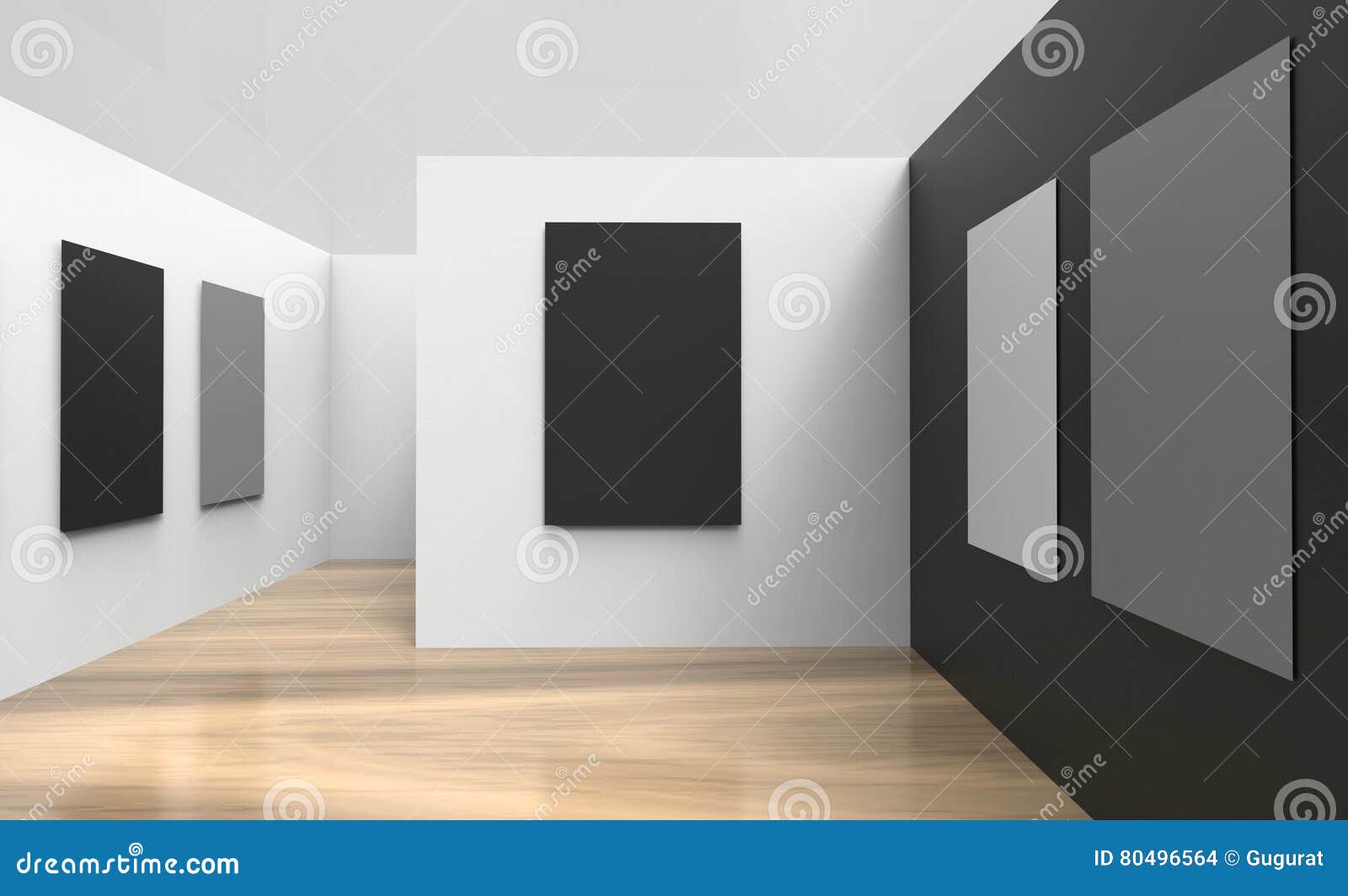 Art Gallery Studio and Picture FrameWall Black and White Modern Stock ...