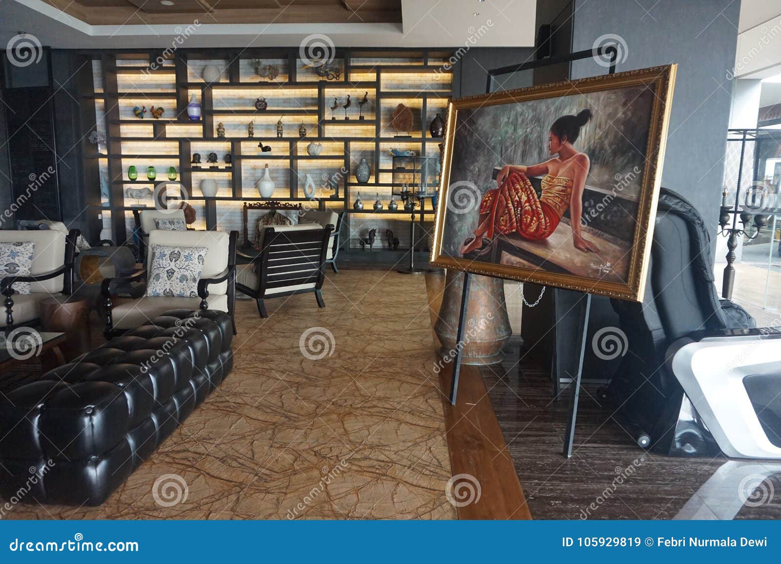 Art gallery of Yogyakarta editorial stock image. Image of painting