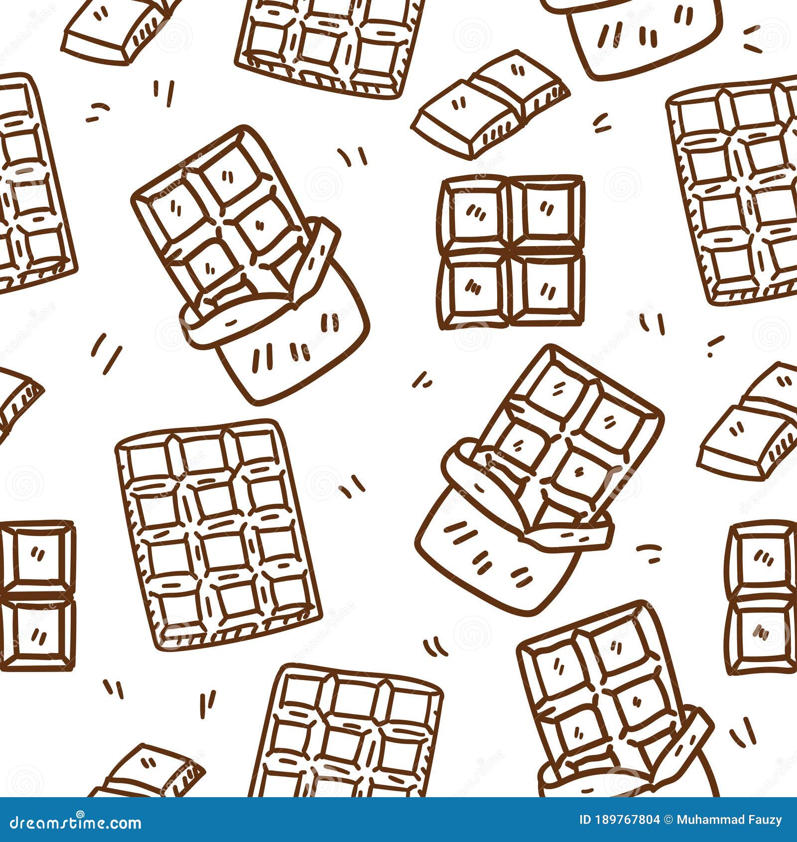 Chocolate Doodle Pattern with Brown Color Stock Vector Illustration of design, doodle 189767804