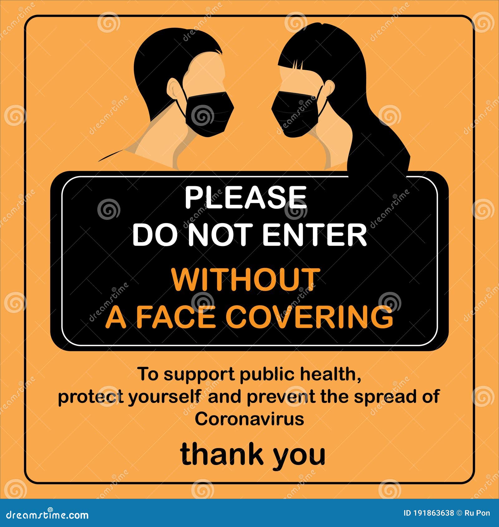 Wear Mask Sign Wear Face Covering Notice Symbol Vector Wear Mask Please Do Not Enter Without A Face Covering Stock Illustration Illustration Of Protect Notice