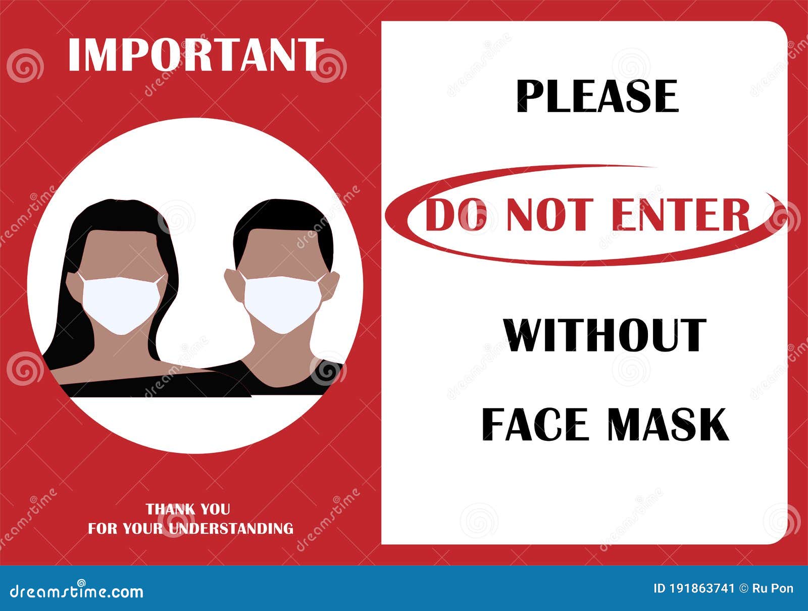 Wear Mask Sign Vector Mask Sign And Notice Safety Notice For Wearing Mask Please Wear Face Mask Stock Illustration Illustration Of Mandatory Mask