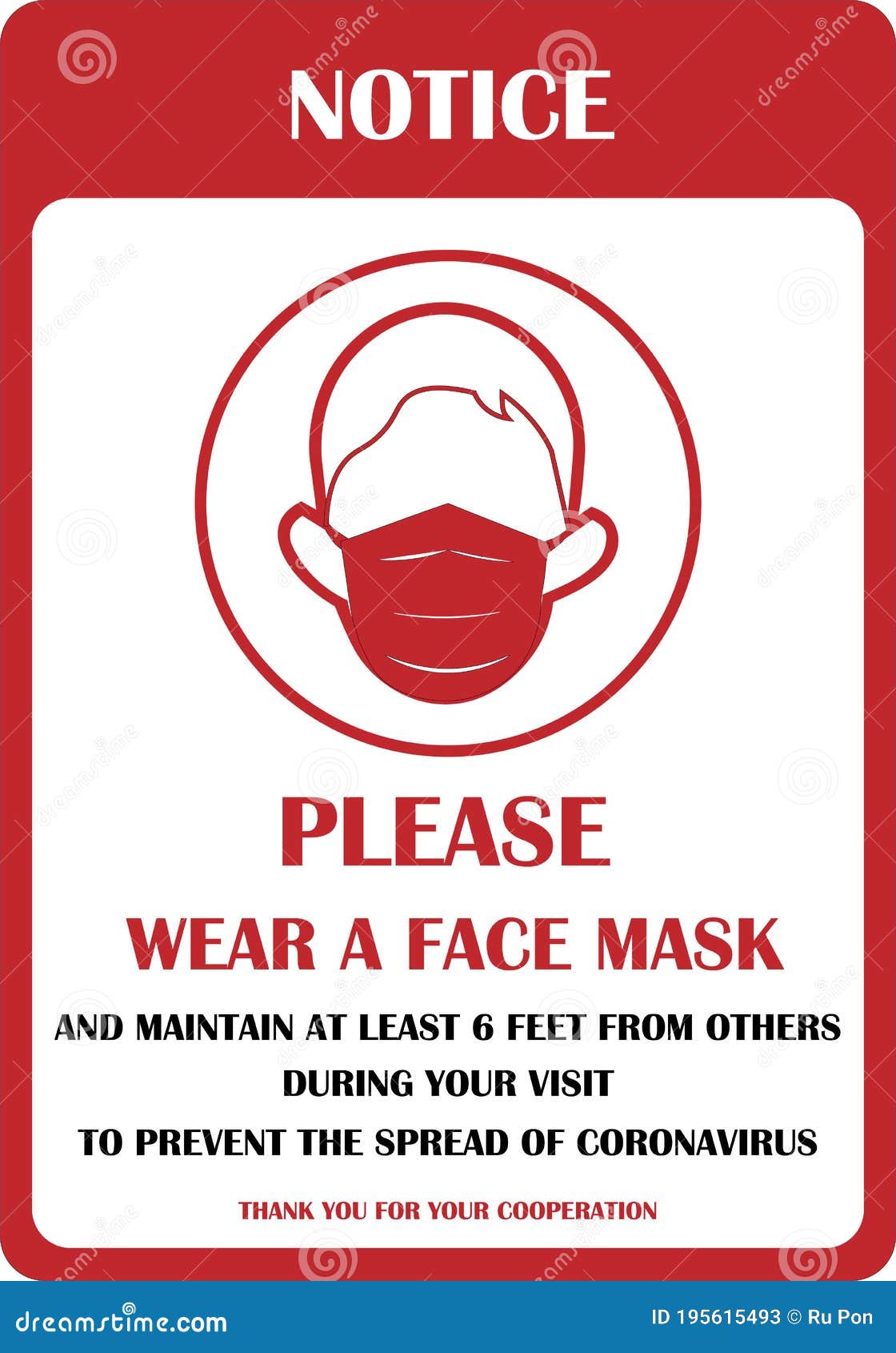 Wear Mask Sign Please Do Not Enter Without A Face Covering The Sign For Wearing Mask To Prevent The Spread Of Coronaviruscovid Stock Illustration Illustration Of Face Design