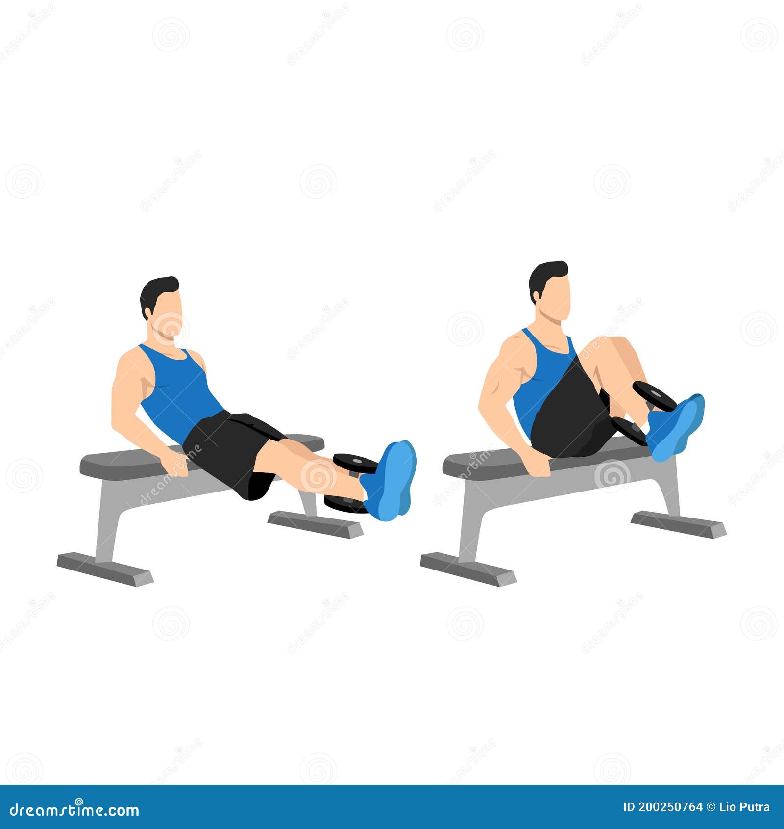 man doing dumbbell weighted leg pull-ins