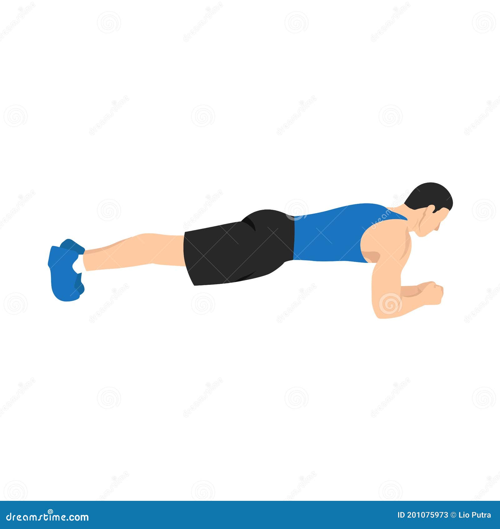 man doing plank. abdominals exercise