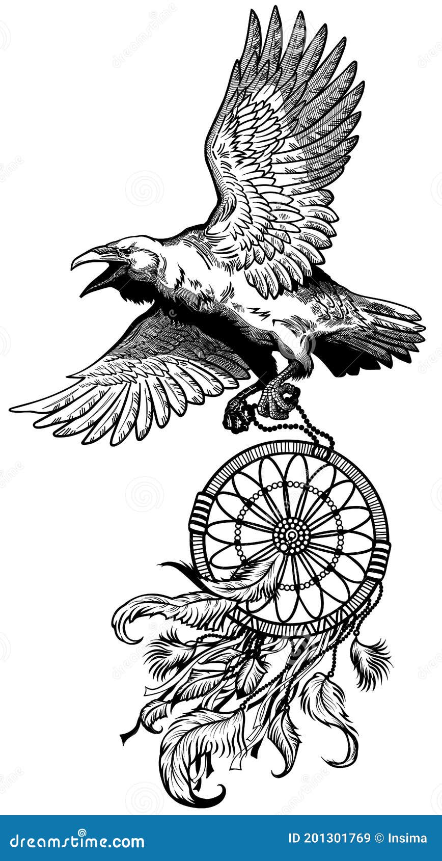 Raven at 1st Revelation | Dreamcatcher tattoo, Tattoos, Ink