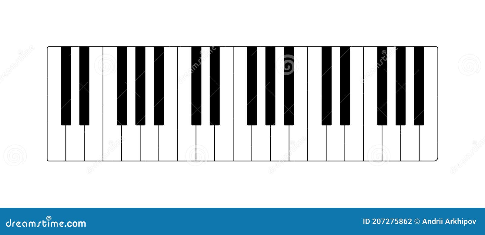Vector Illustration Of A 3-octave Piano Keyboard. Black And White Piano