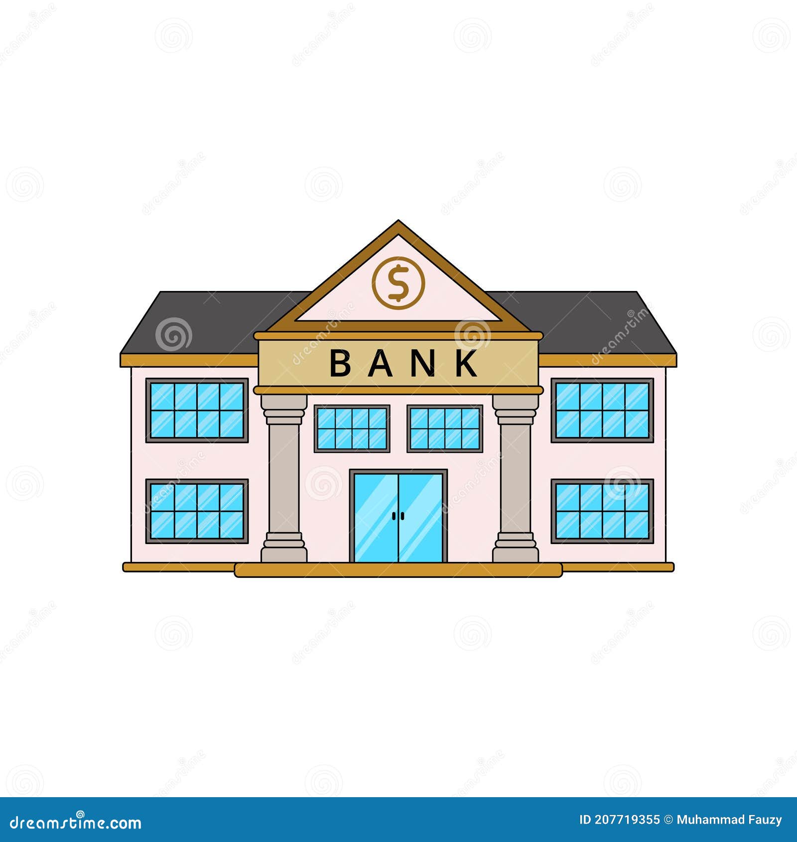Bank Building Cartoon Illustration Isolated on White Stock Vector - Illustration of business, building: 207719355 Bank Building Cartoon Illustration Isolated on White Stock Vector - Illustration of business, building: 207719355