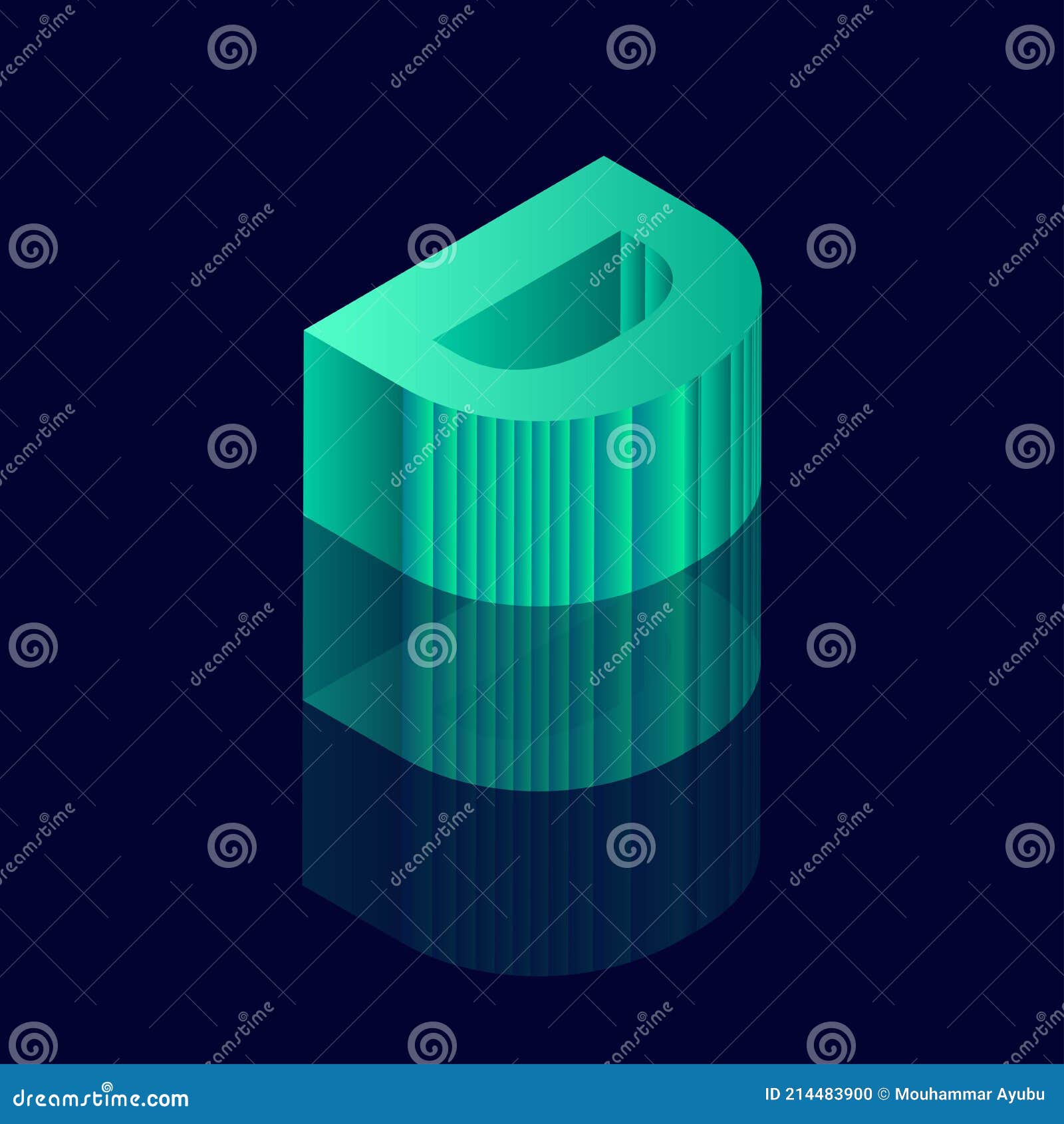 Isometric Letter D. Letter D Stock Vector Illustration of
