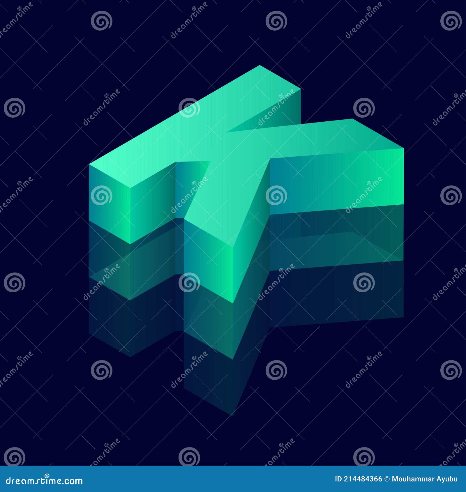 Isometric Letter K. Letter K Vector Illustration 214484366
