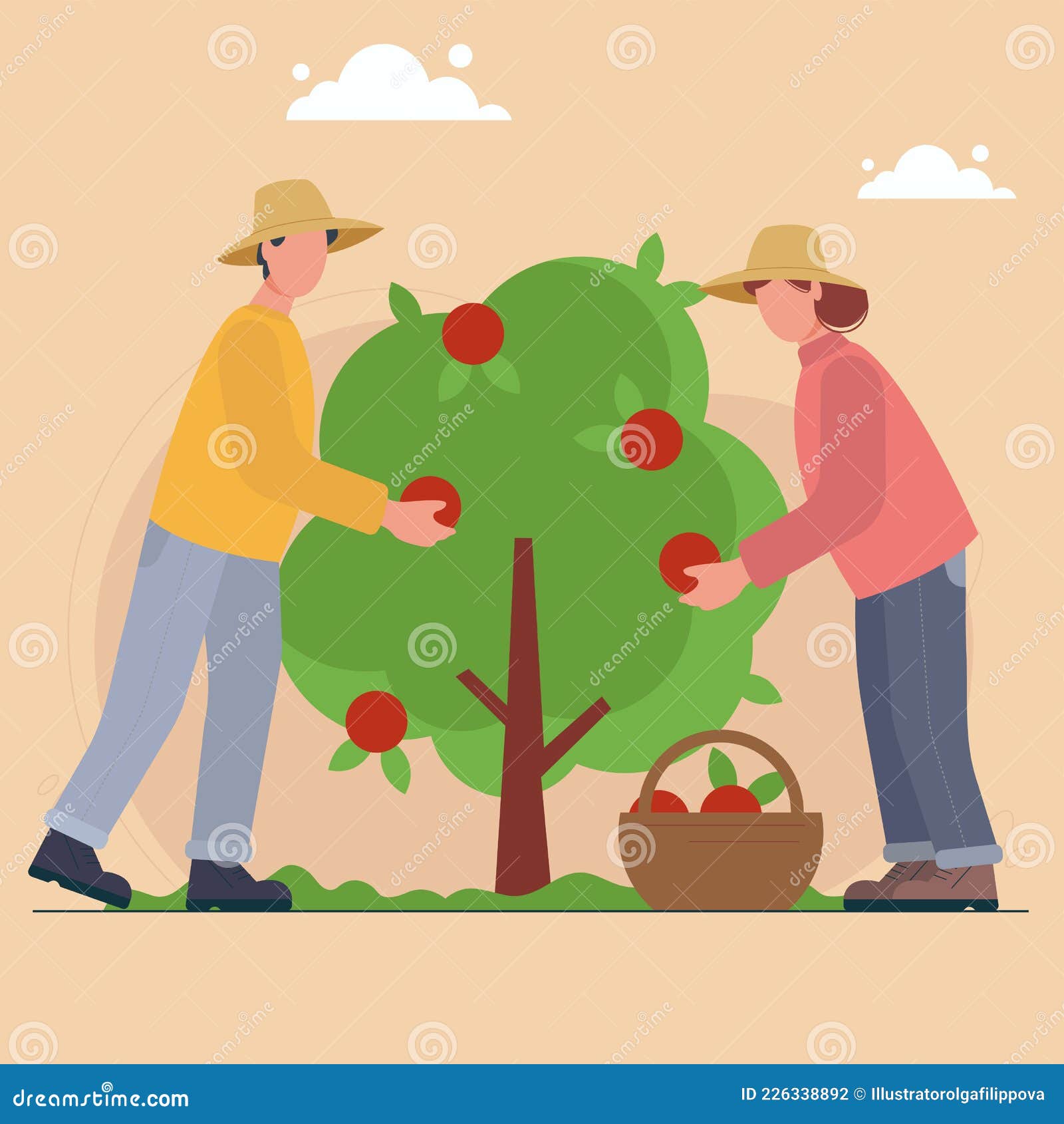 Family & Fruits Cartoon Vector 7977651