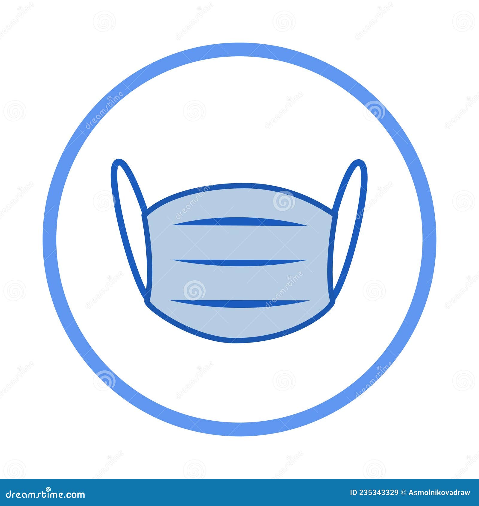 Face Mask Icon. Medical Face Mask Vector Template Illustration