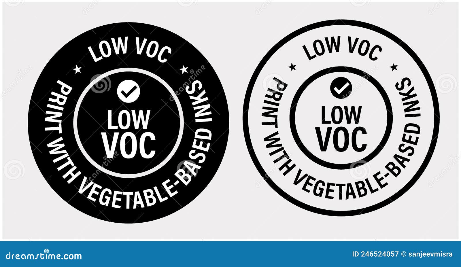 Low Voc, Printed with Vegitable Based Inks. Vector Stamp Stock Vector