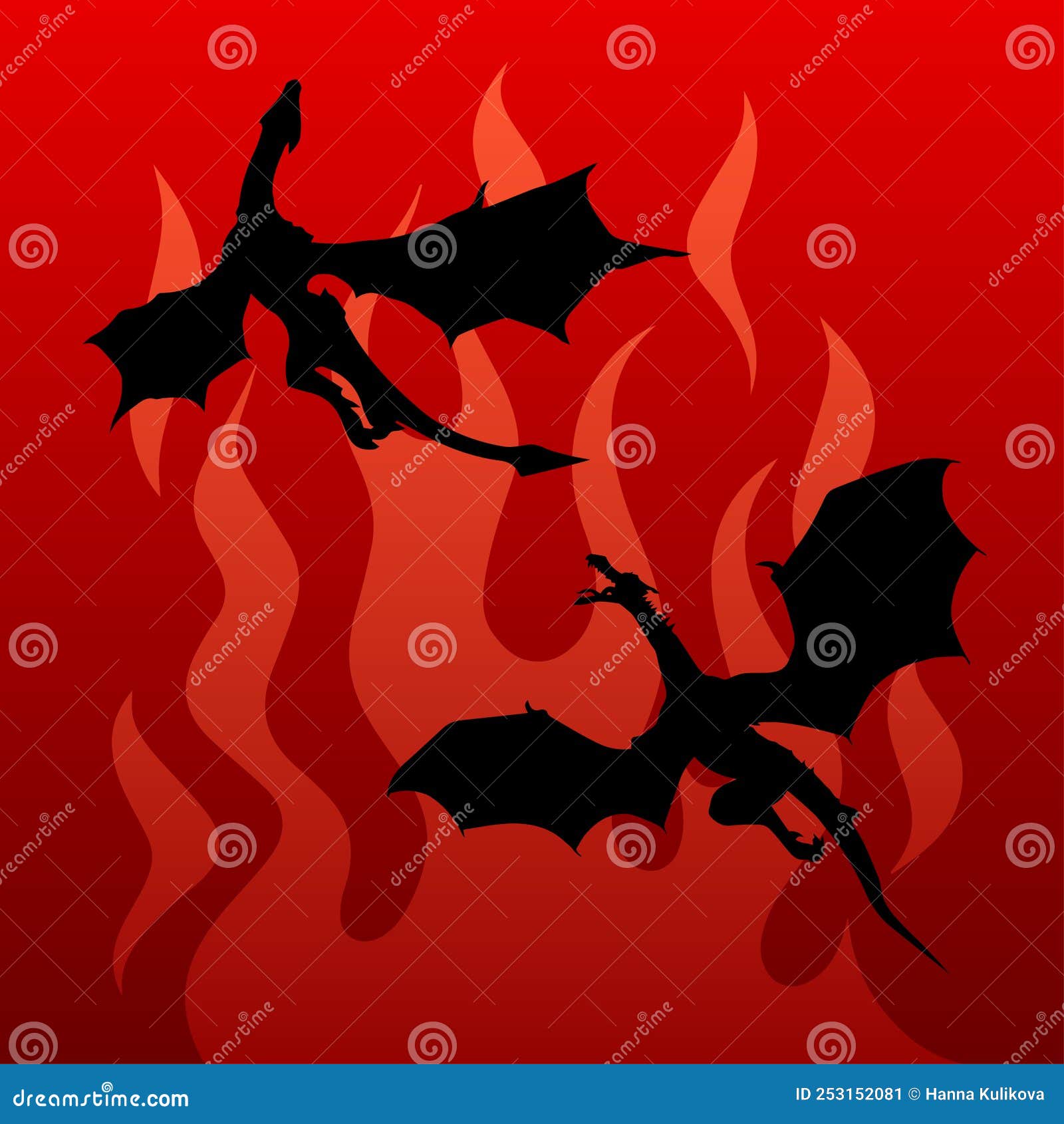 poster of the black dragons on the backdrop of red fire for the series house of the dragon