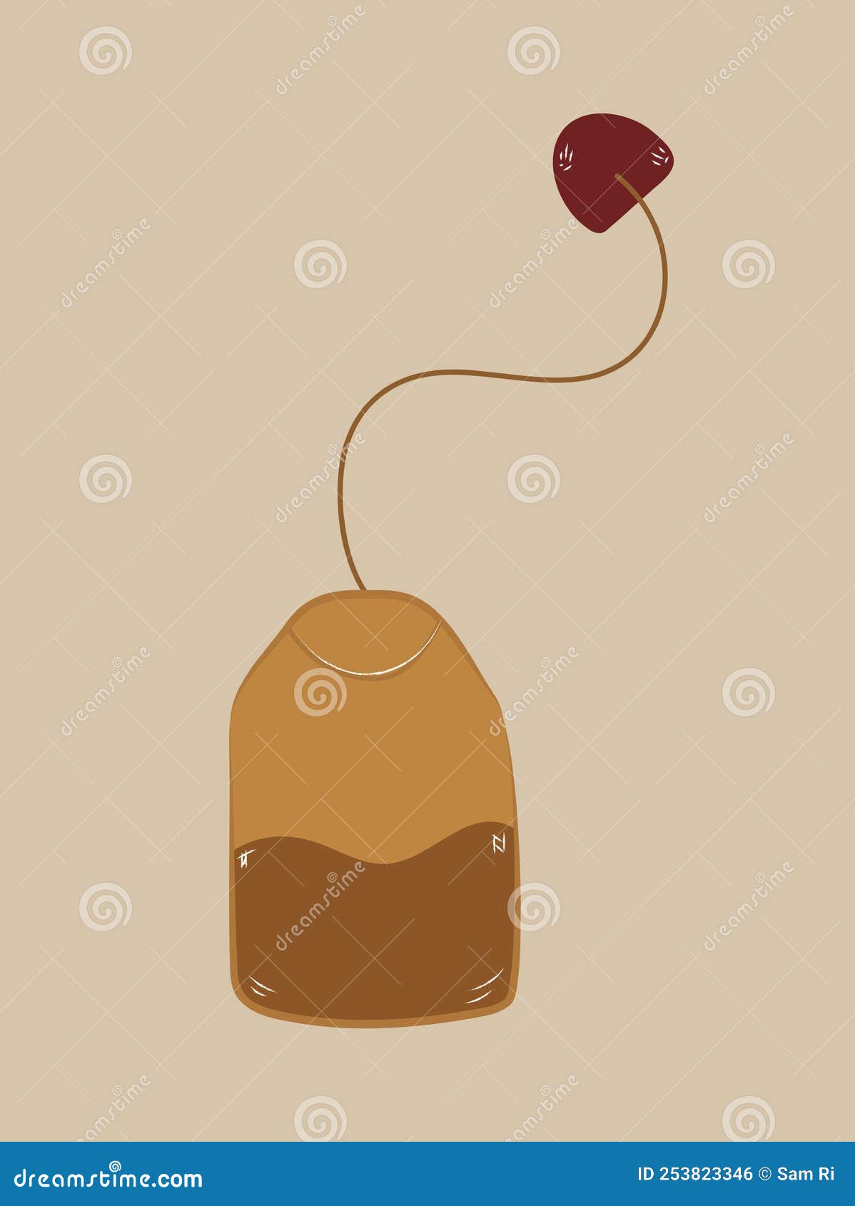 Tea bag doodle isolated stock vector. Illustration of kitchen 253823346