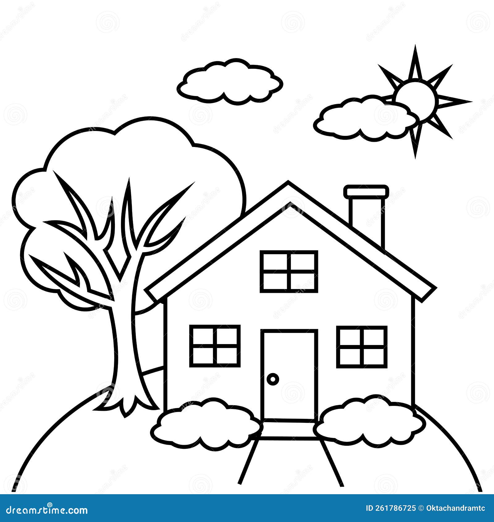 Beautiful House Coloring Pages. the Property of the House is White with
