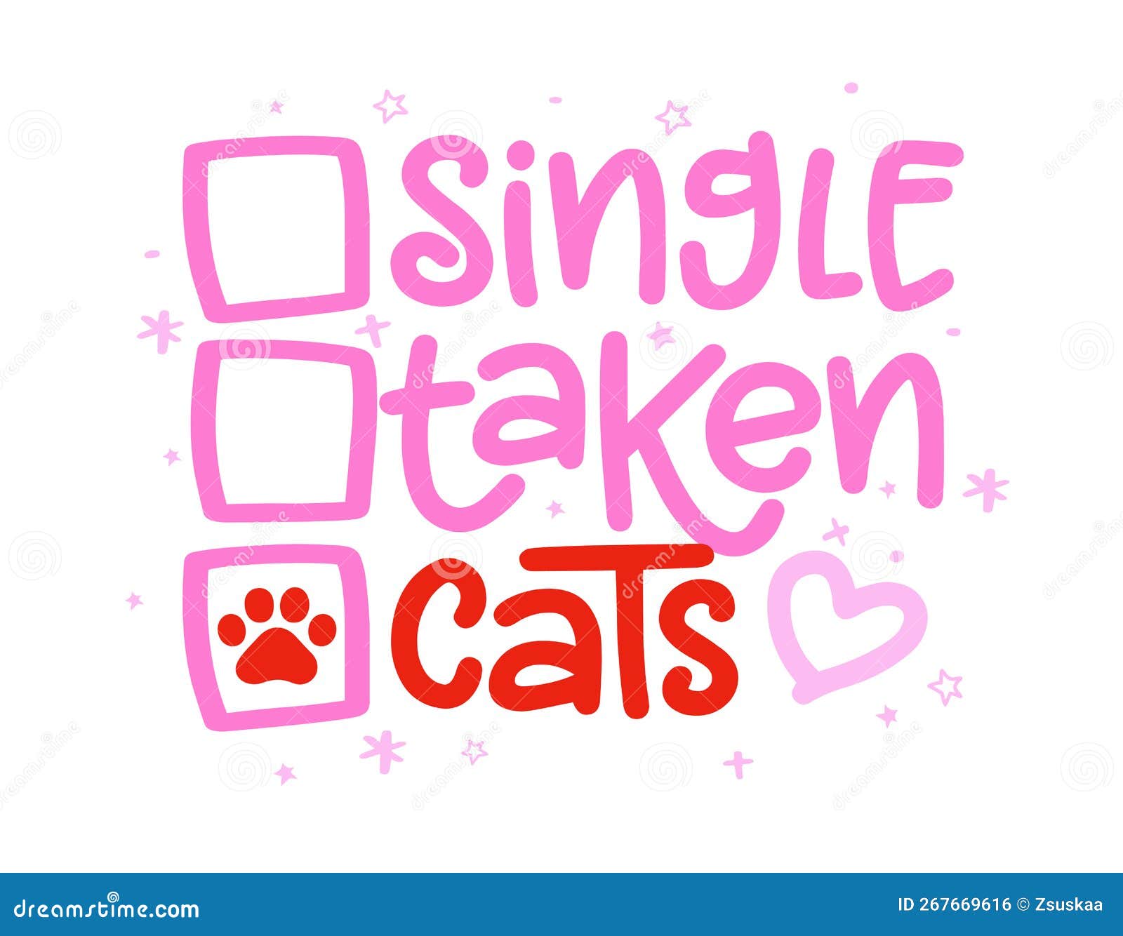 Single Relationship Status, Banner, Poster And Sticker Stock Photo