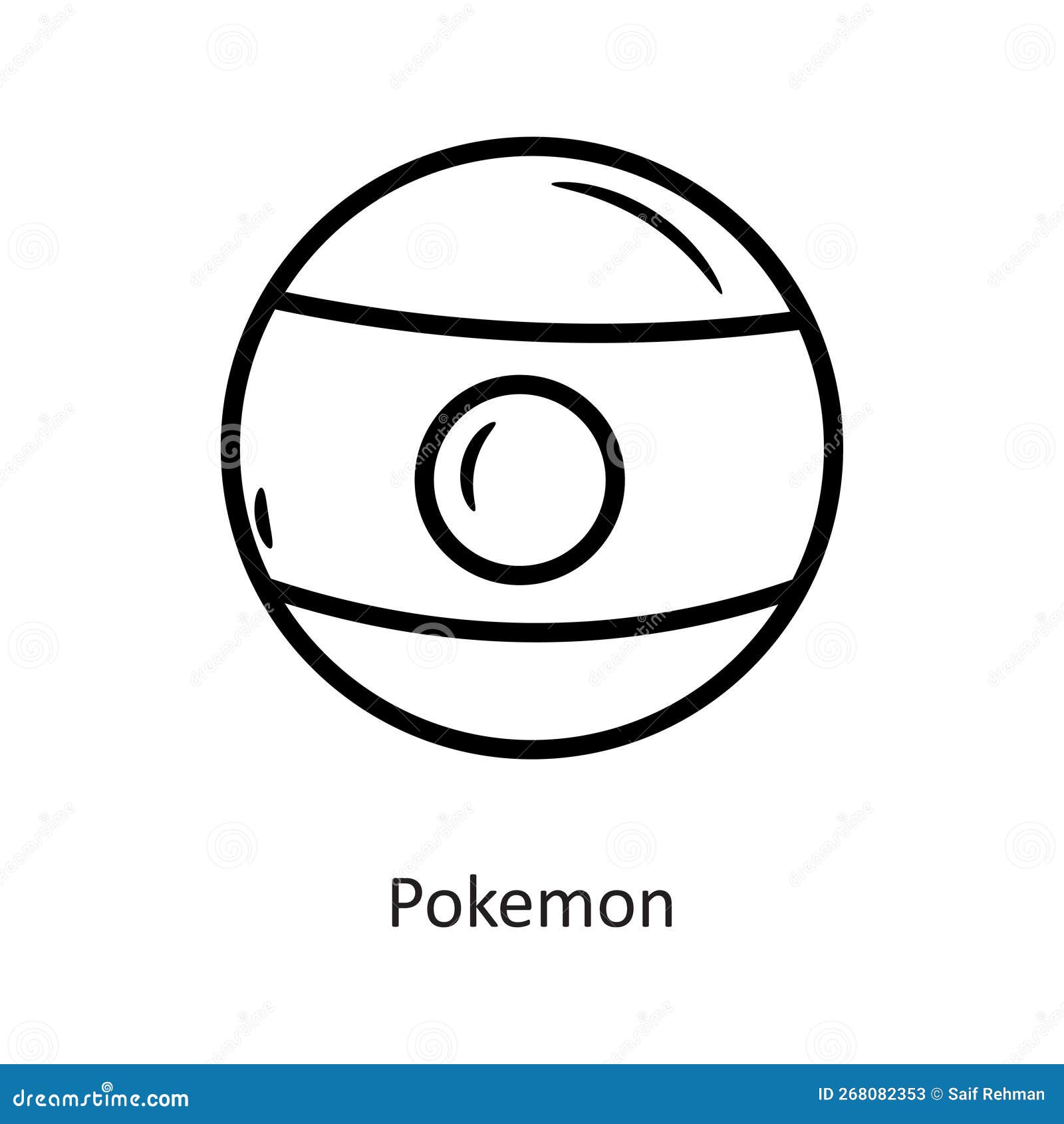 Pokeball Logo Isolated on White Background. Editorial Stock Image