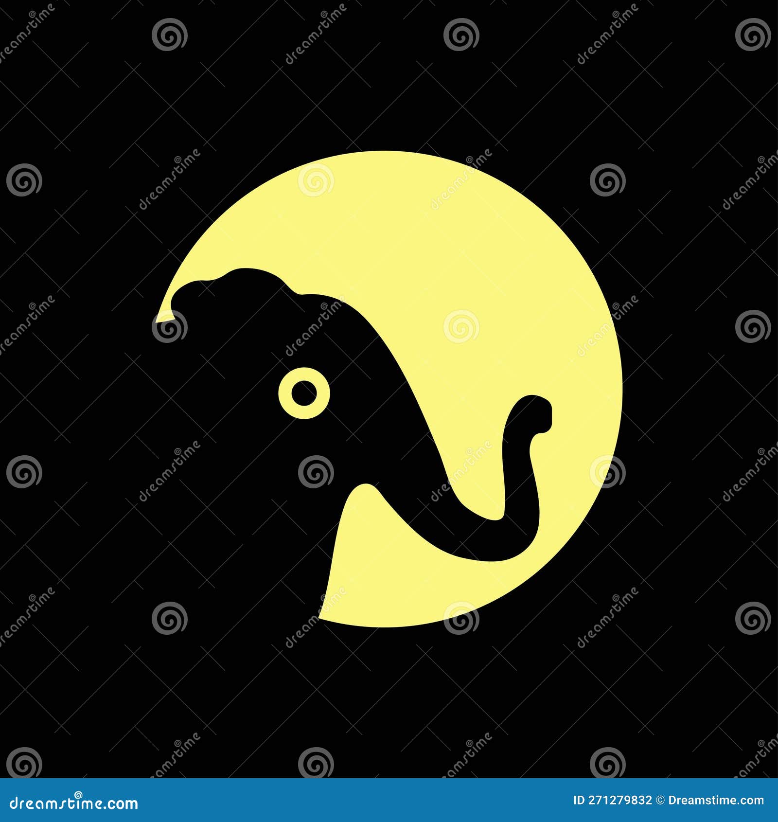 Circle Elephant Animal Vector Logo Template Design Stock Vector