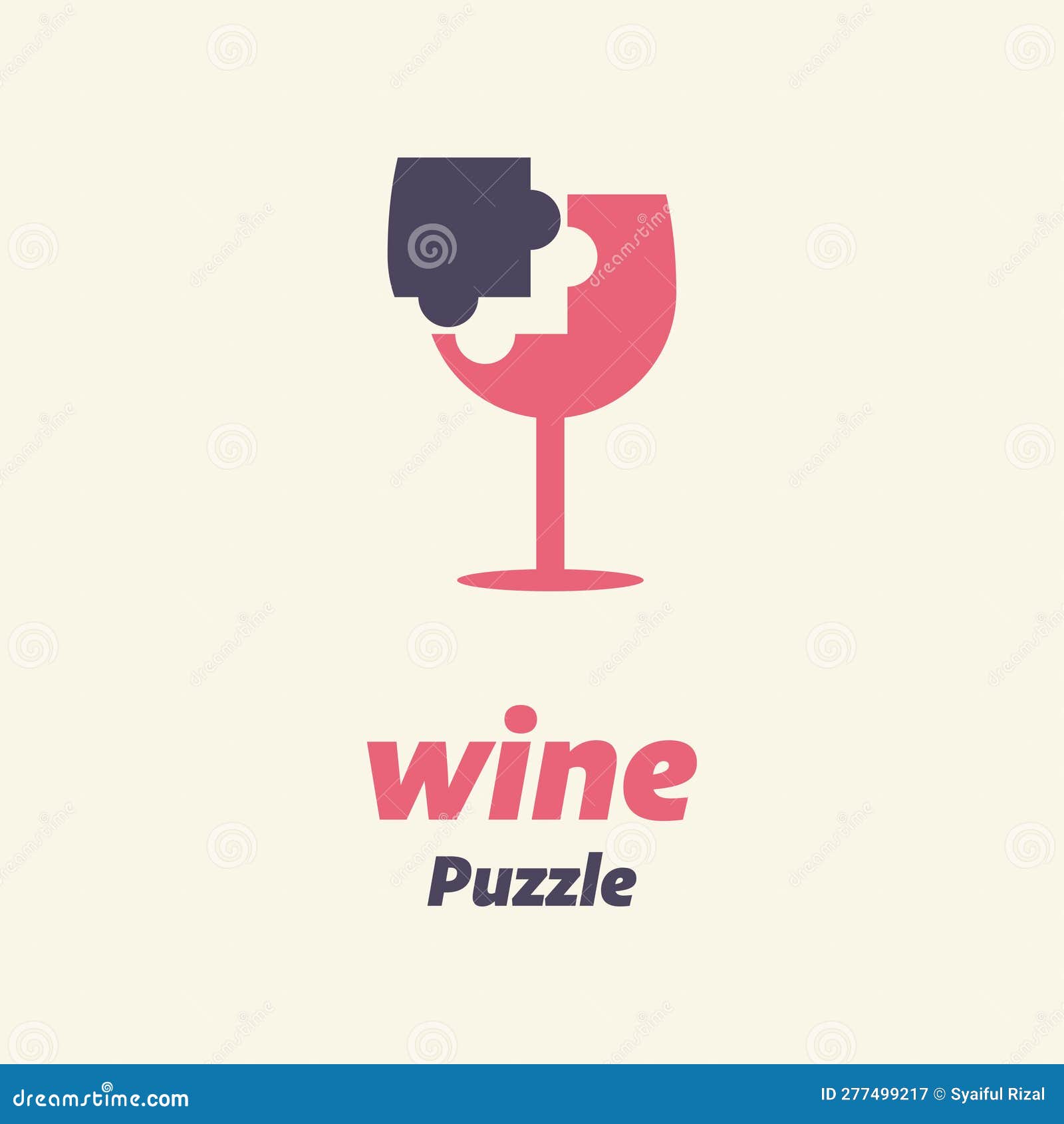 Wine bottle Puzzle Logo stock illustration. Illustration of puzzle