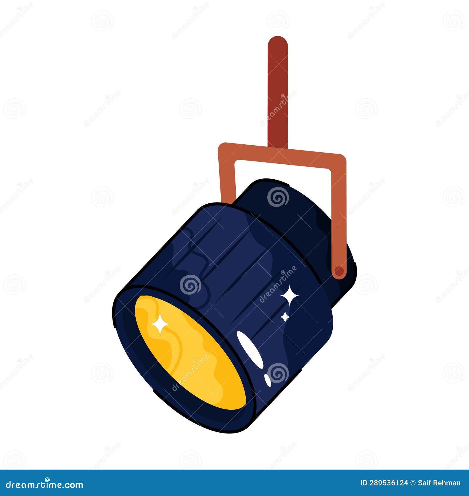 Movie Spotlight Doodle Vector Colorful Sticker. EPS 10 File Stock