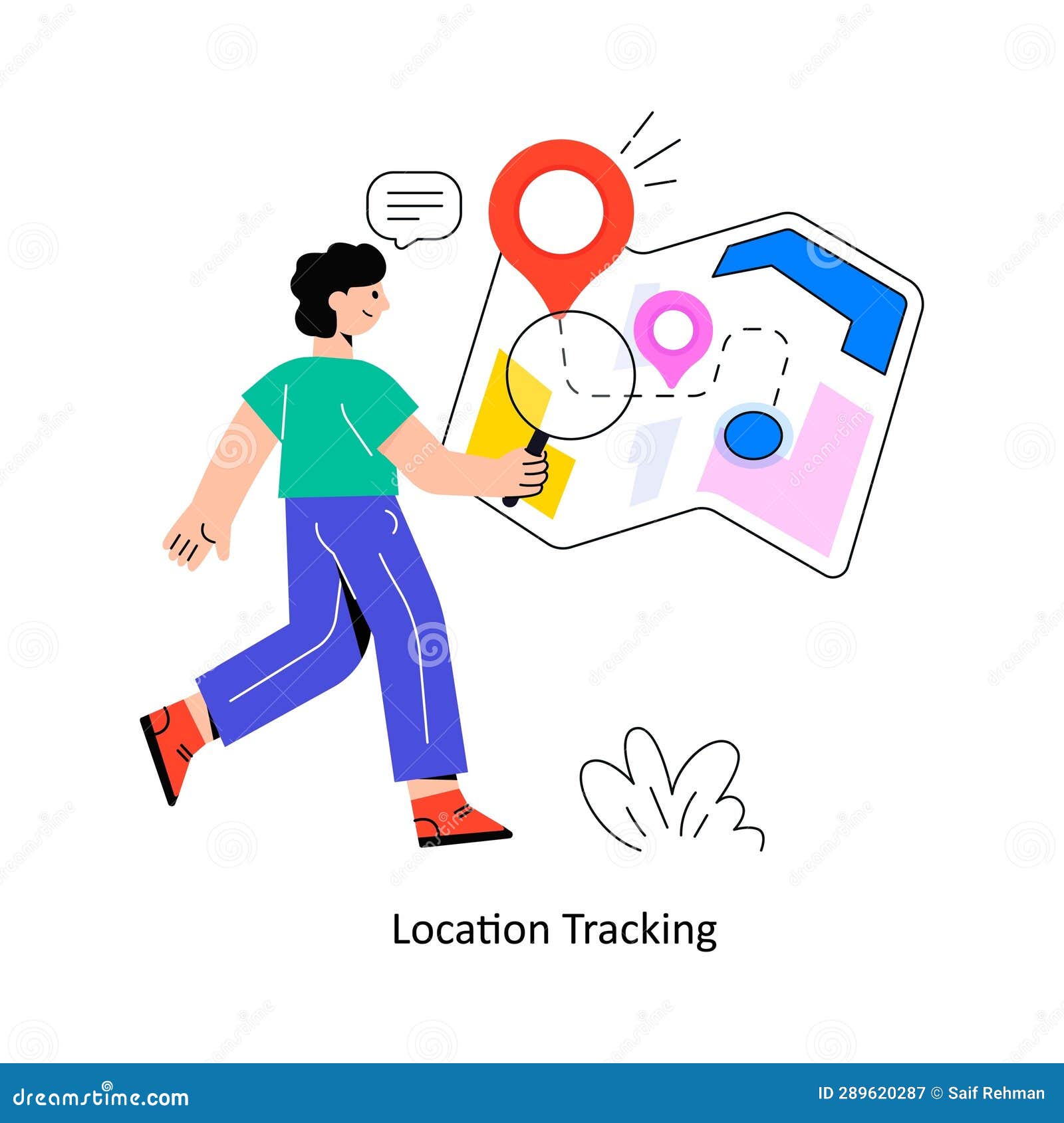 Location Tracking Flat Style Design Vector Illustration. Stock