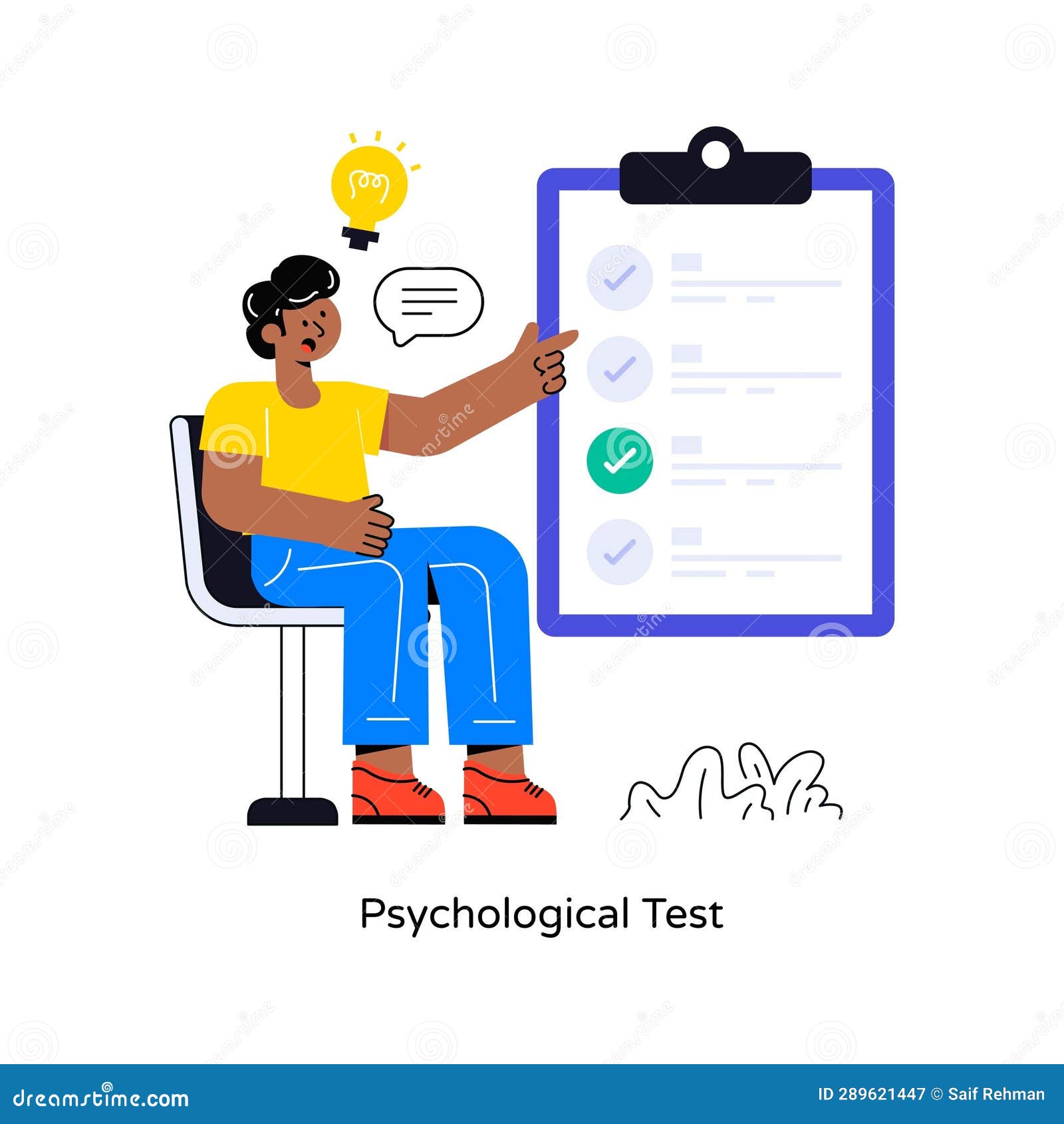 Psychological Test Flat Style Design Vector Illustration. Stock