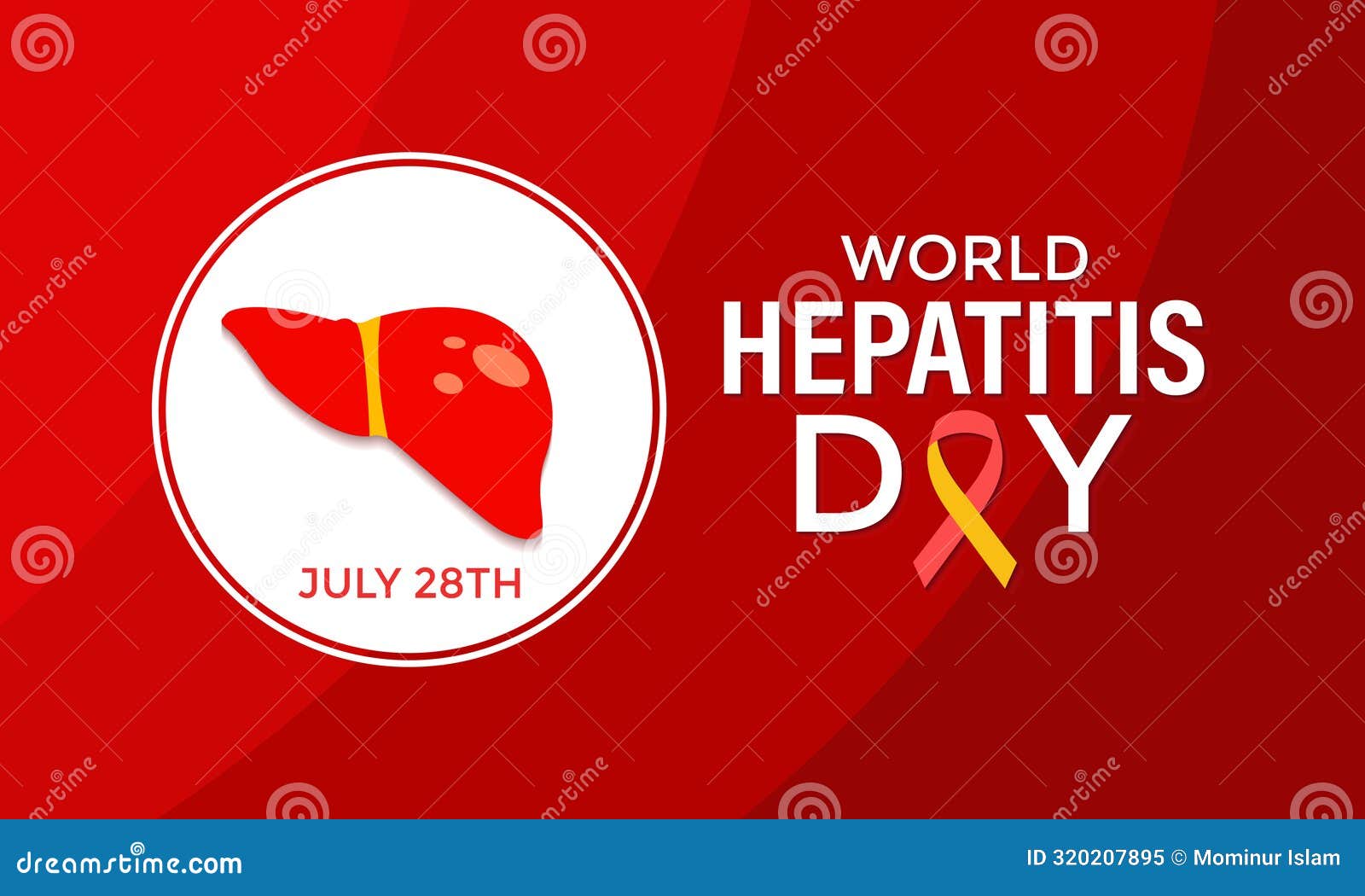   of world hepatitis day ,july 28. hand with liver and ribbon  .