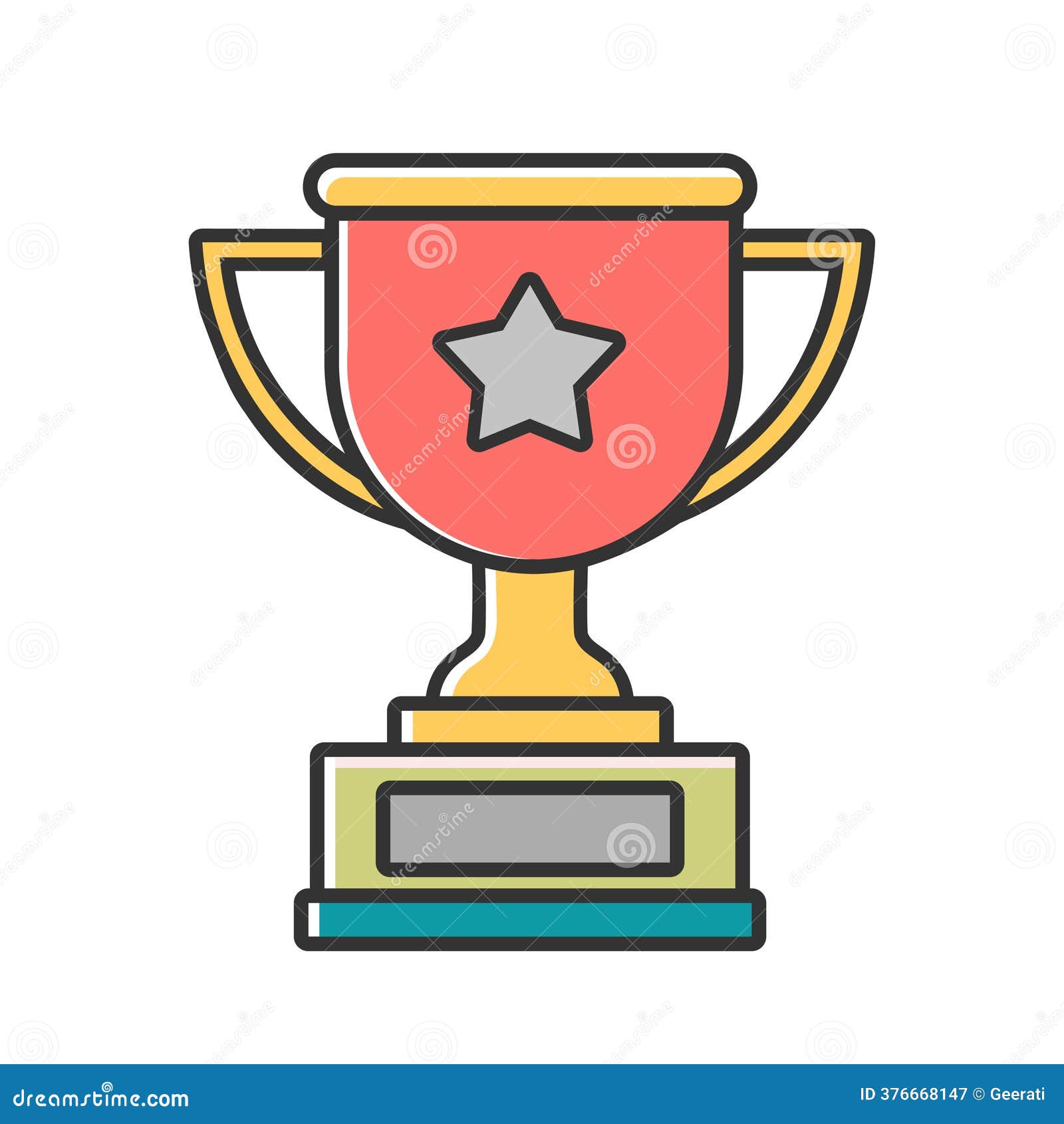 Golden Trophy Cup Clip Art for Achievement and Success Stock Vector -  Illustration of triumph, flat: 376668147, image size:1600x1690