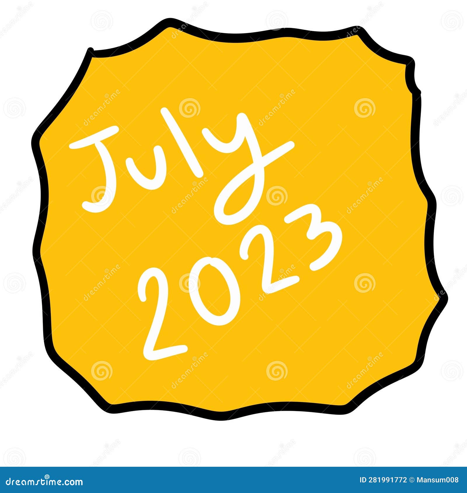 Art July 2023 word icon stock illustration. Illustration of sign