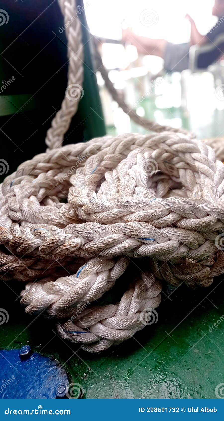 The Art of a Large Rope Reel on a Sea Ship Stock Photo - Image of