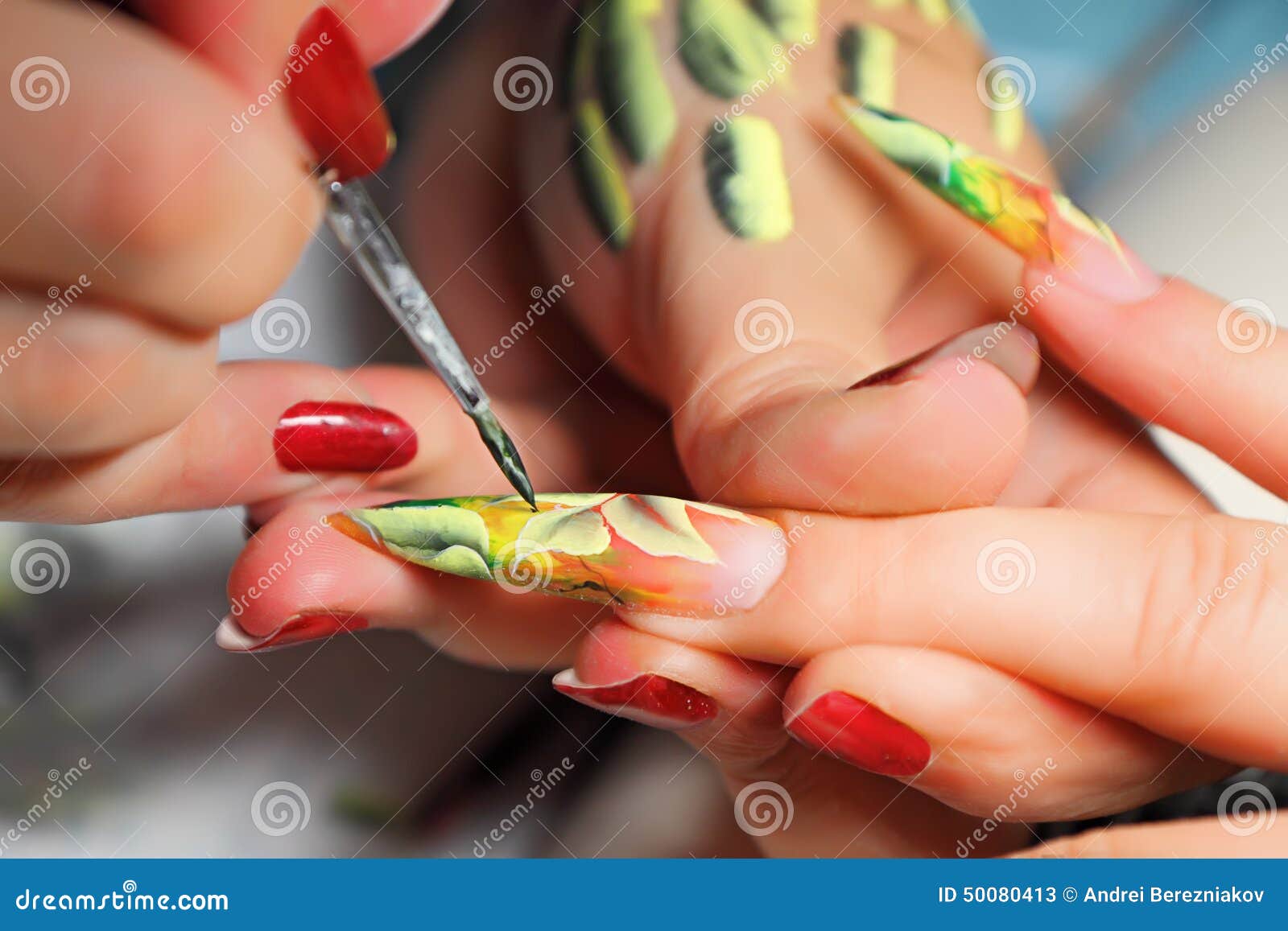 Art nail. Working process. stock image. Image of manicure 50080413
