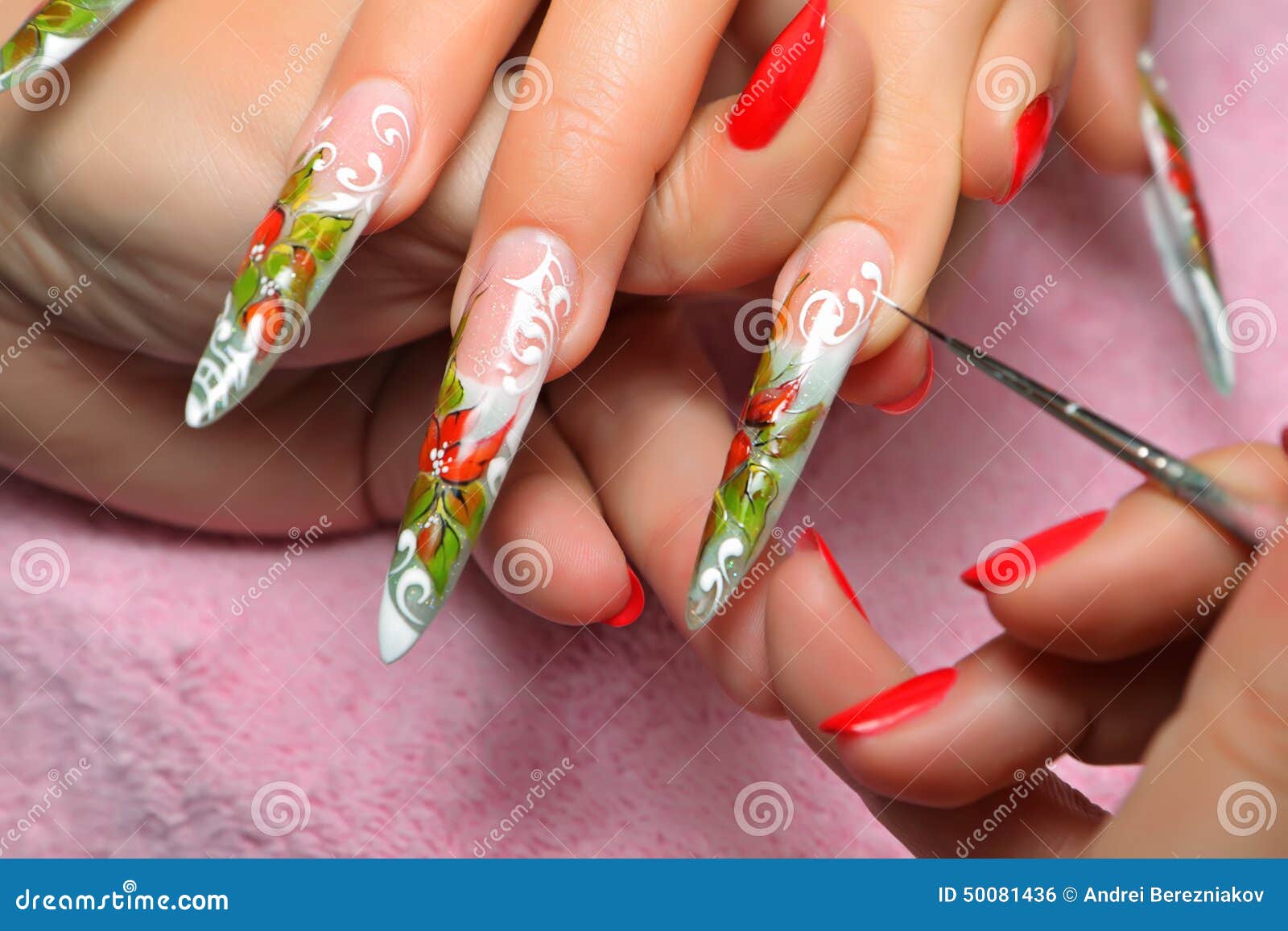 Art nail. Working process. stock photo. Image of cosmetics 50081436