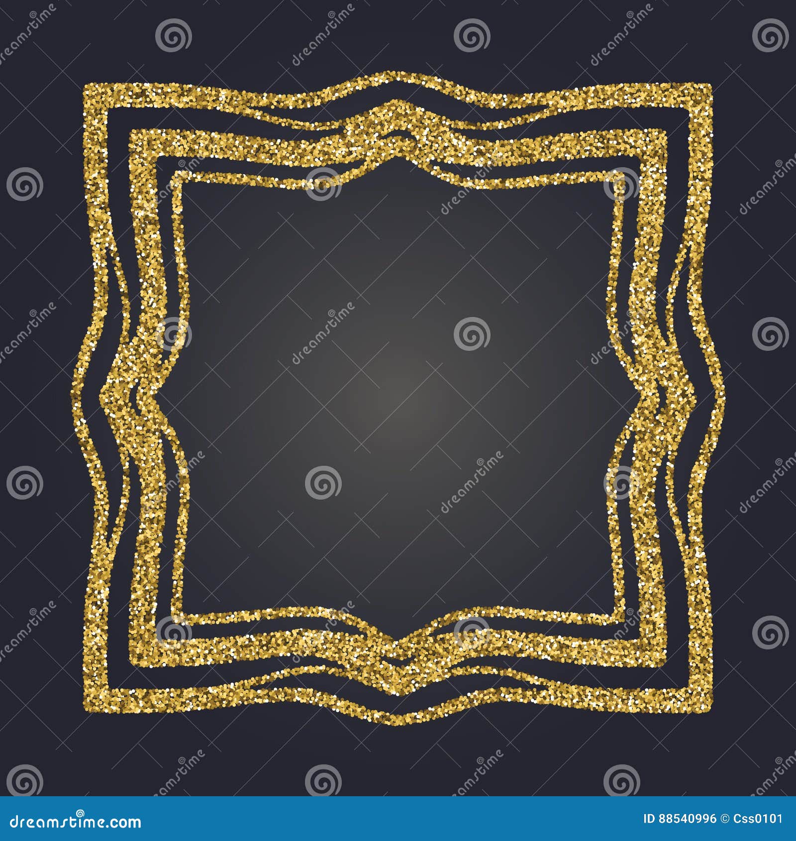 Download Art Nouveau Gold Glitter Decorative Rectangle Vector Frame ...