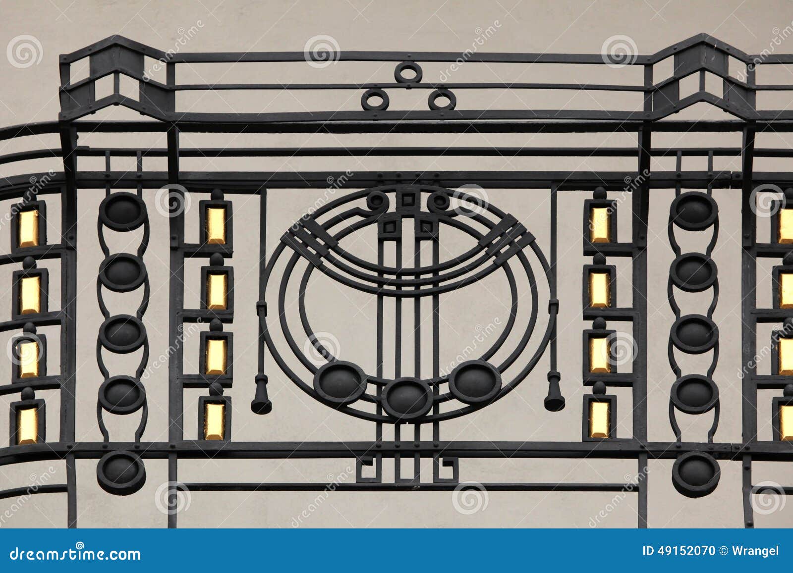 art nouveau ironwork balcony in prague.