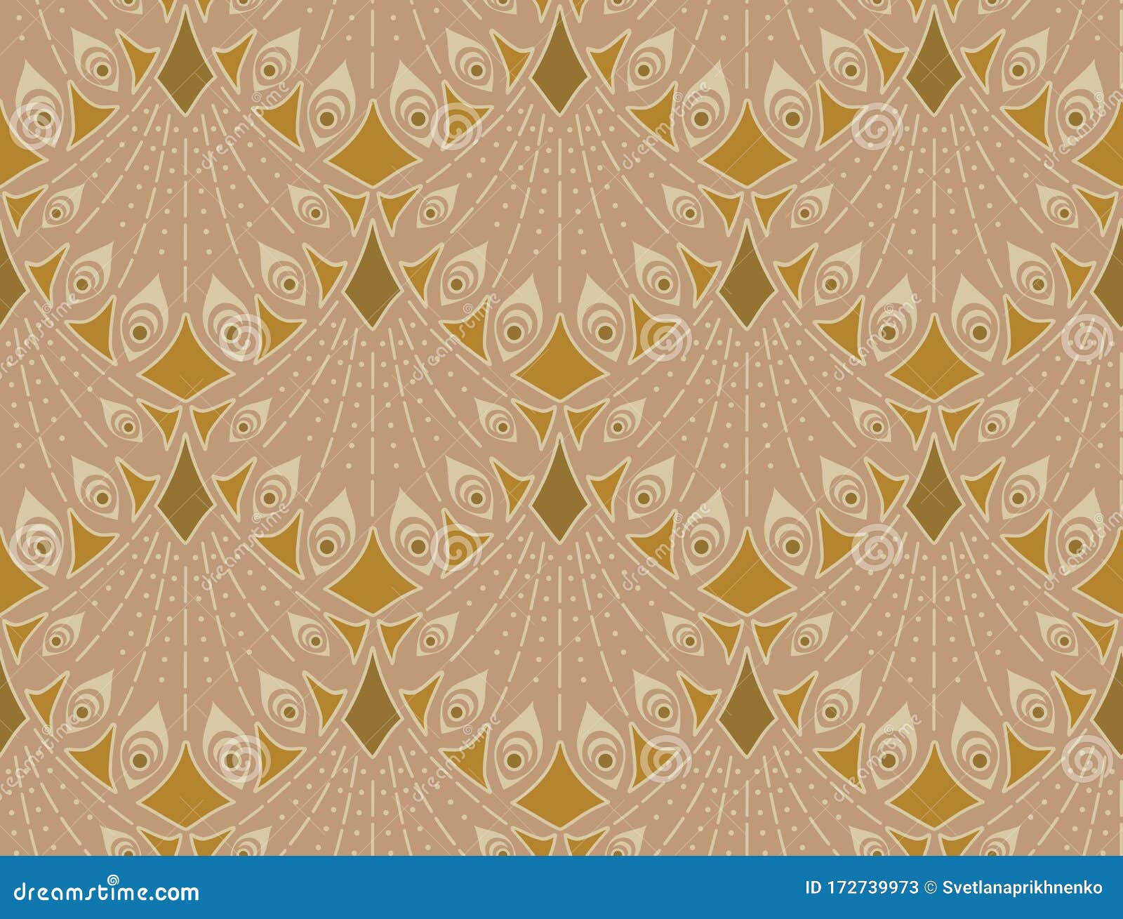 Art Nouveau Seamless Pattern Stock Vector - Illustration of background,  luxury: 172739973
