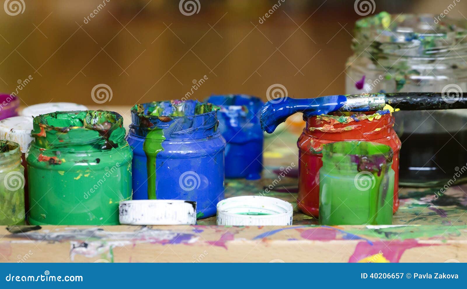 Art paint colors stock image. Image of paint, containers 40206657