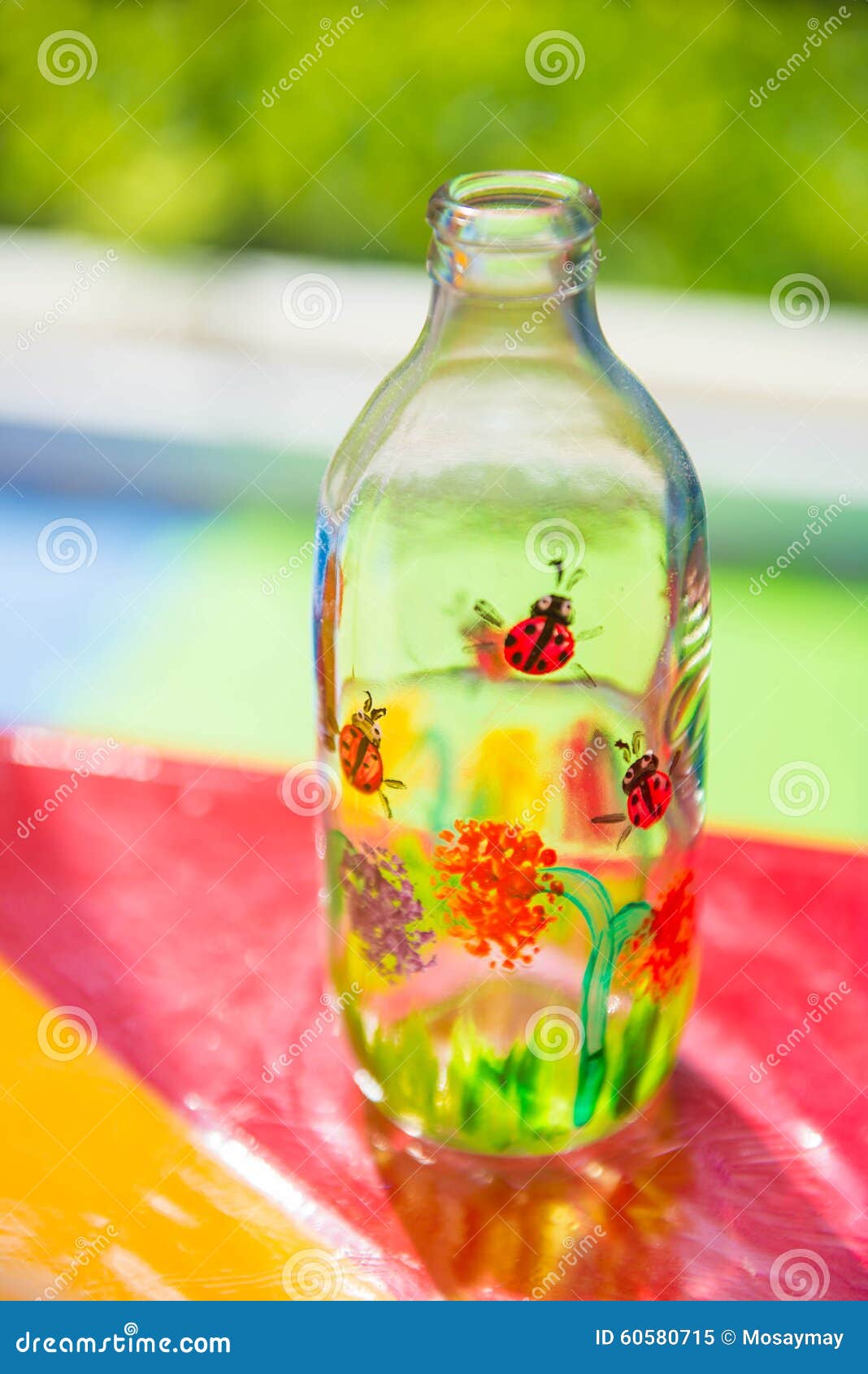 Art Painting on Glass Bottles Stock Image - Image of beautiful ...