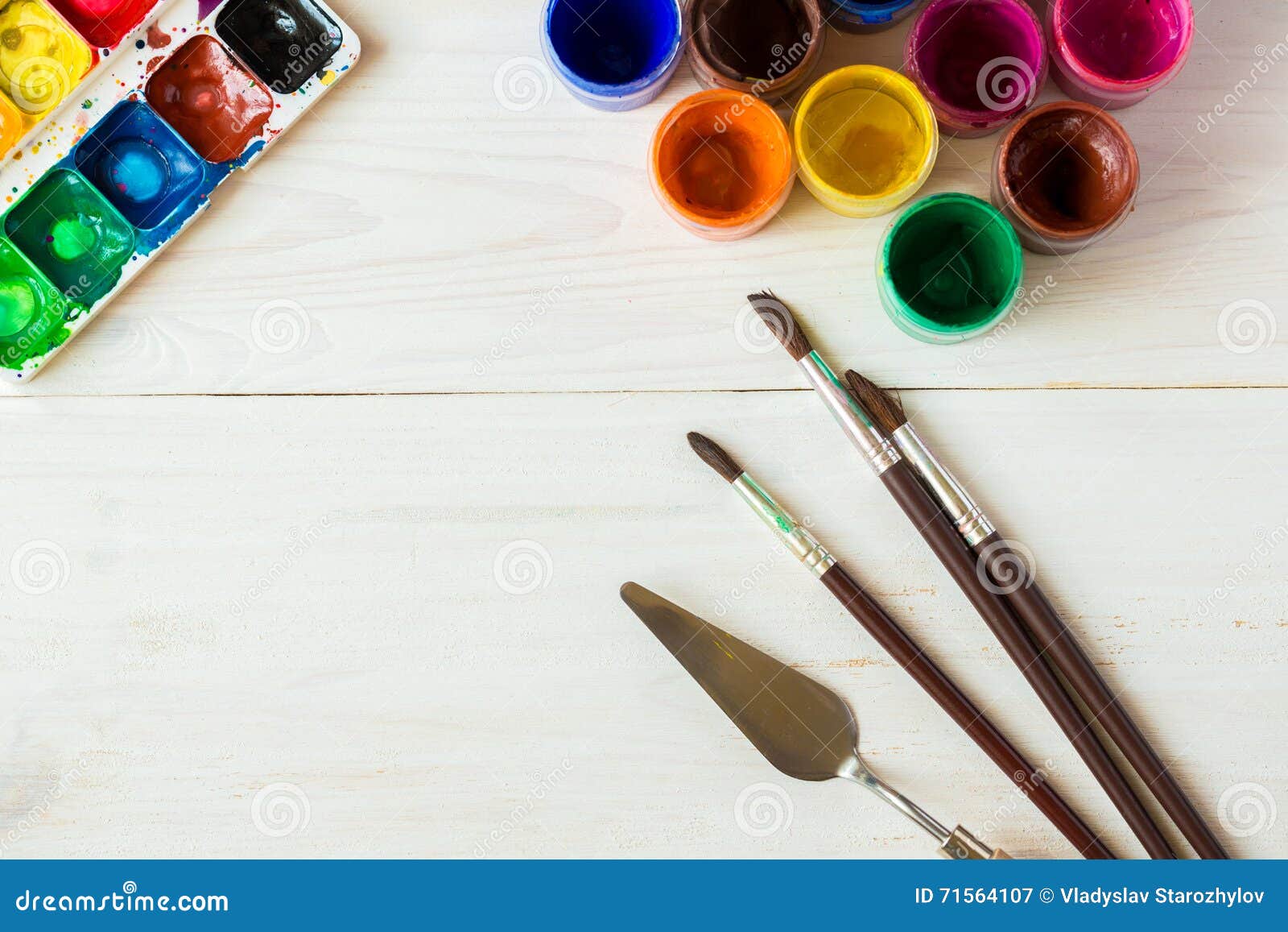 Art of Painting. Painting Set: Brushes, Paints, Watercolor, Acrylic ...