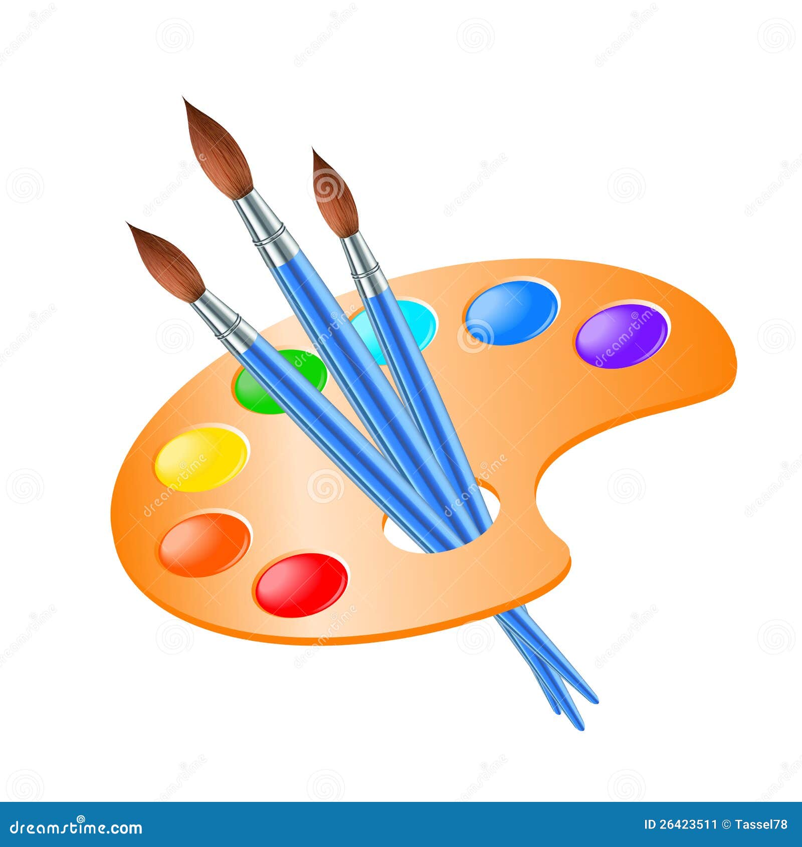 Brush And Palette Vector Art & Graphics