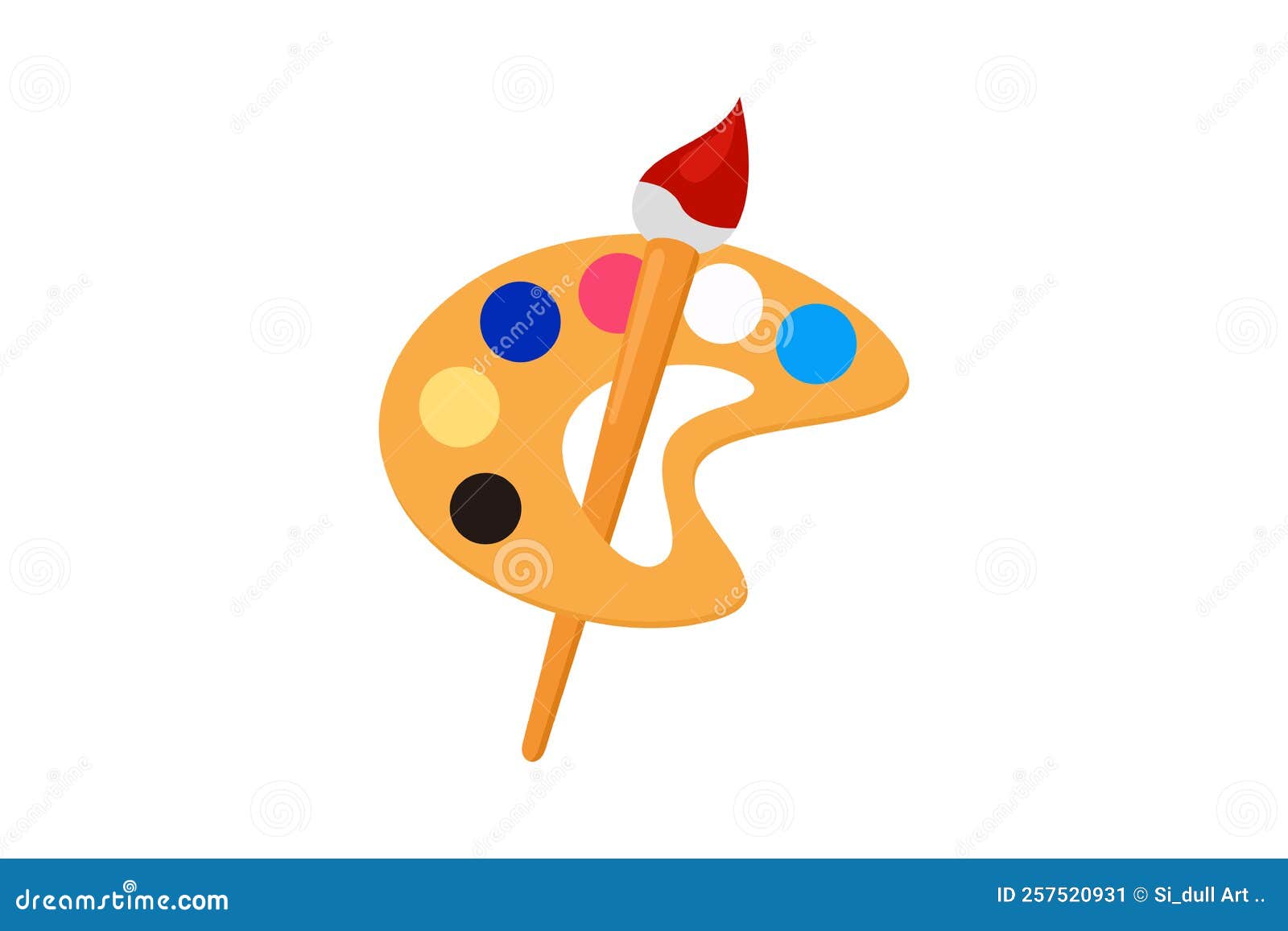 Art Palette and Paint Brush Symbol Illustration Stock Vector