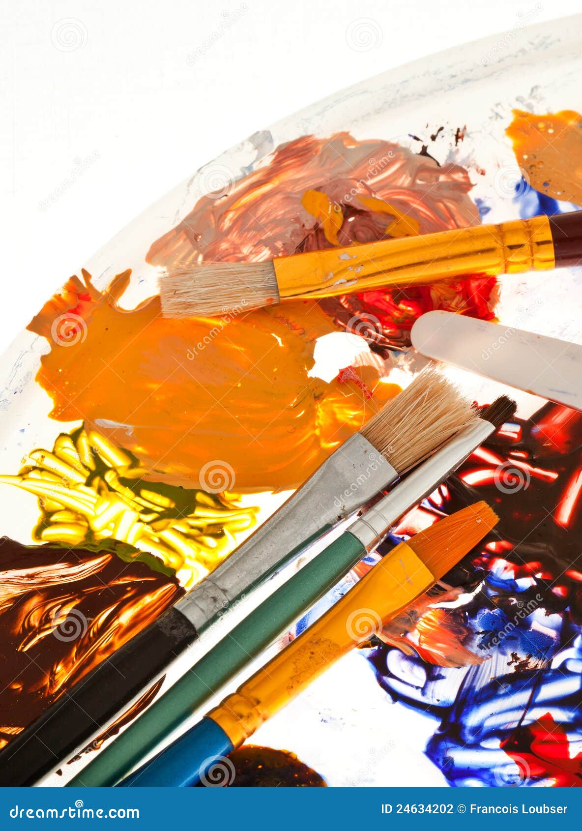 Art Palette, Paint and Brushes Stock Photo Image of palette, yellow