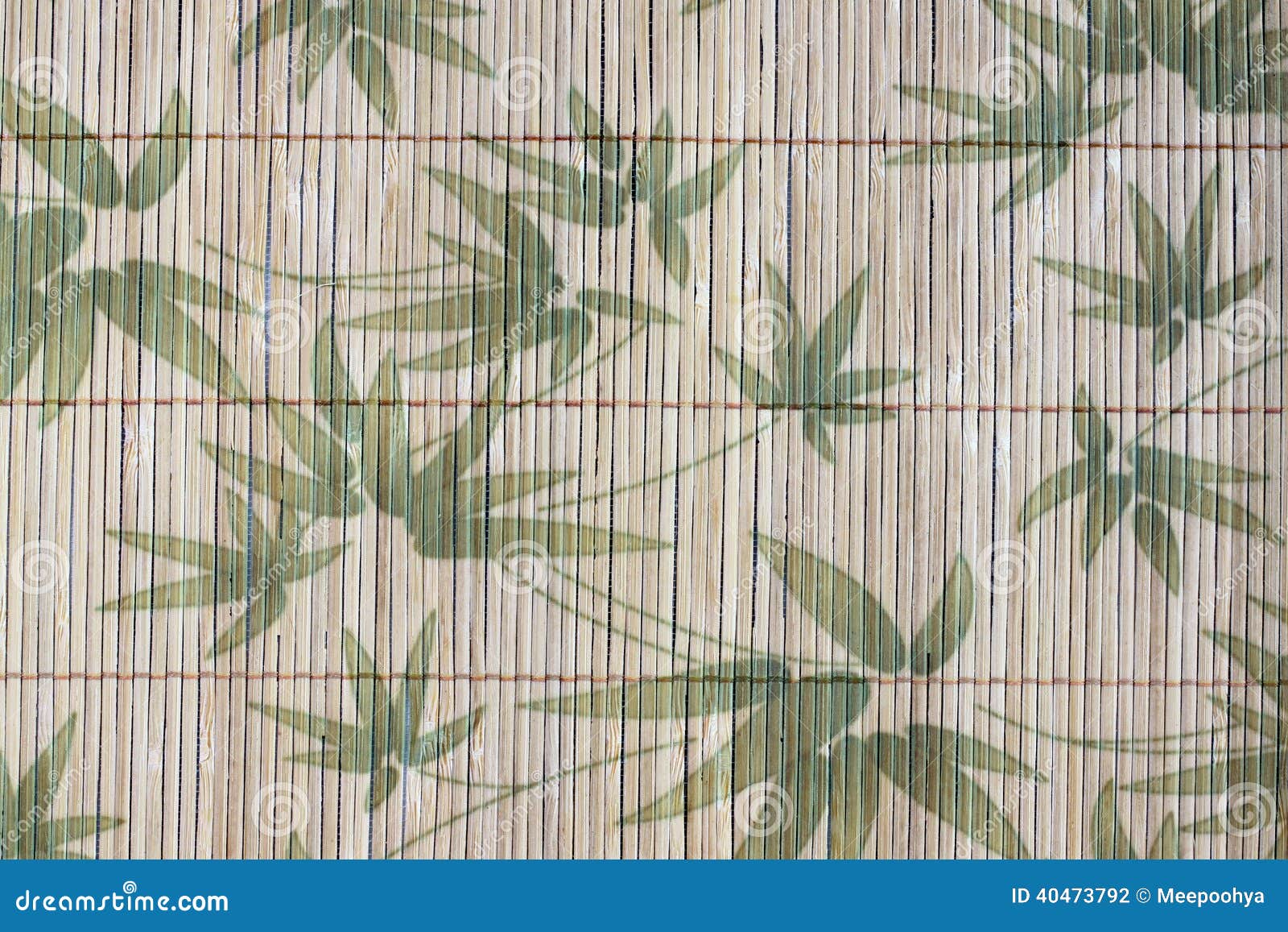 Art Of Pattern Bamboo Leaves On A Wood Background. Stock Photo Image