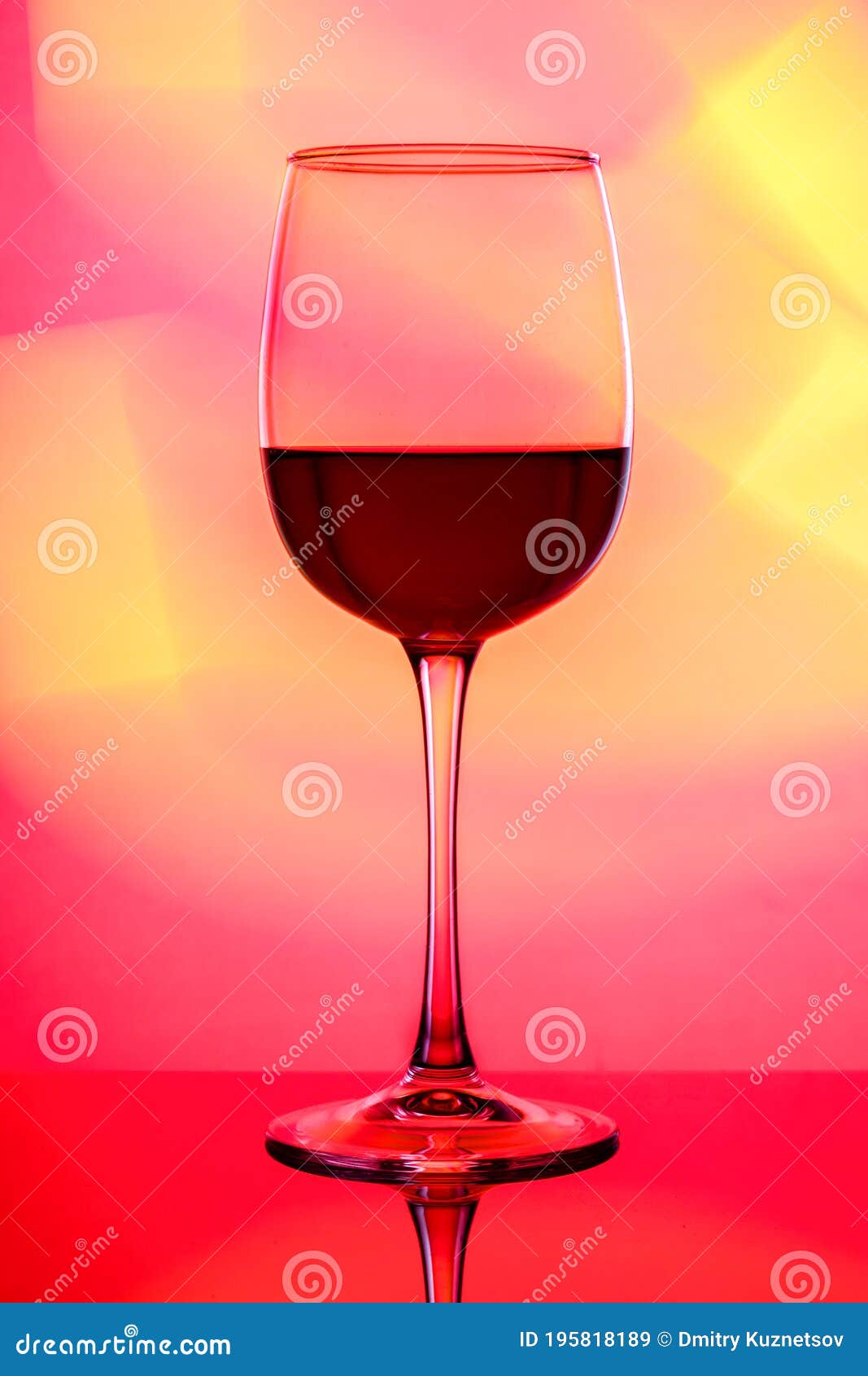 Art Photo of a Glass with Multicolored Lighting Stock Image Image of