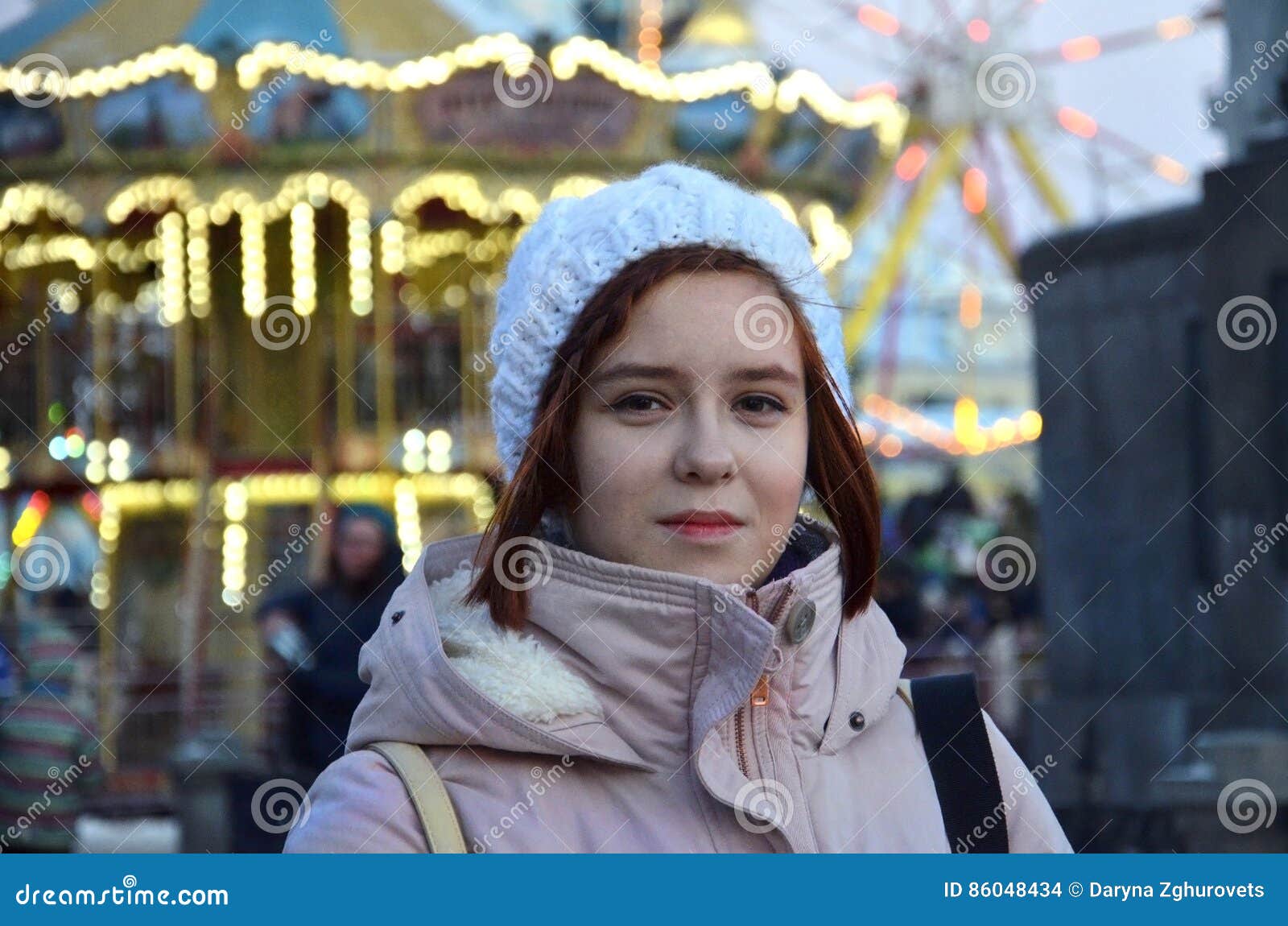 Art Portrait of a Beautiful Girl in Night City Lights. Vogue Fashion ...